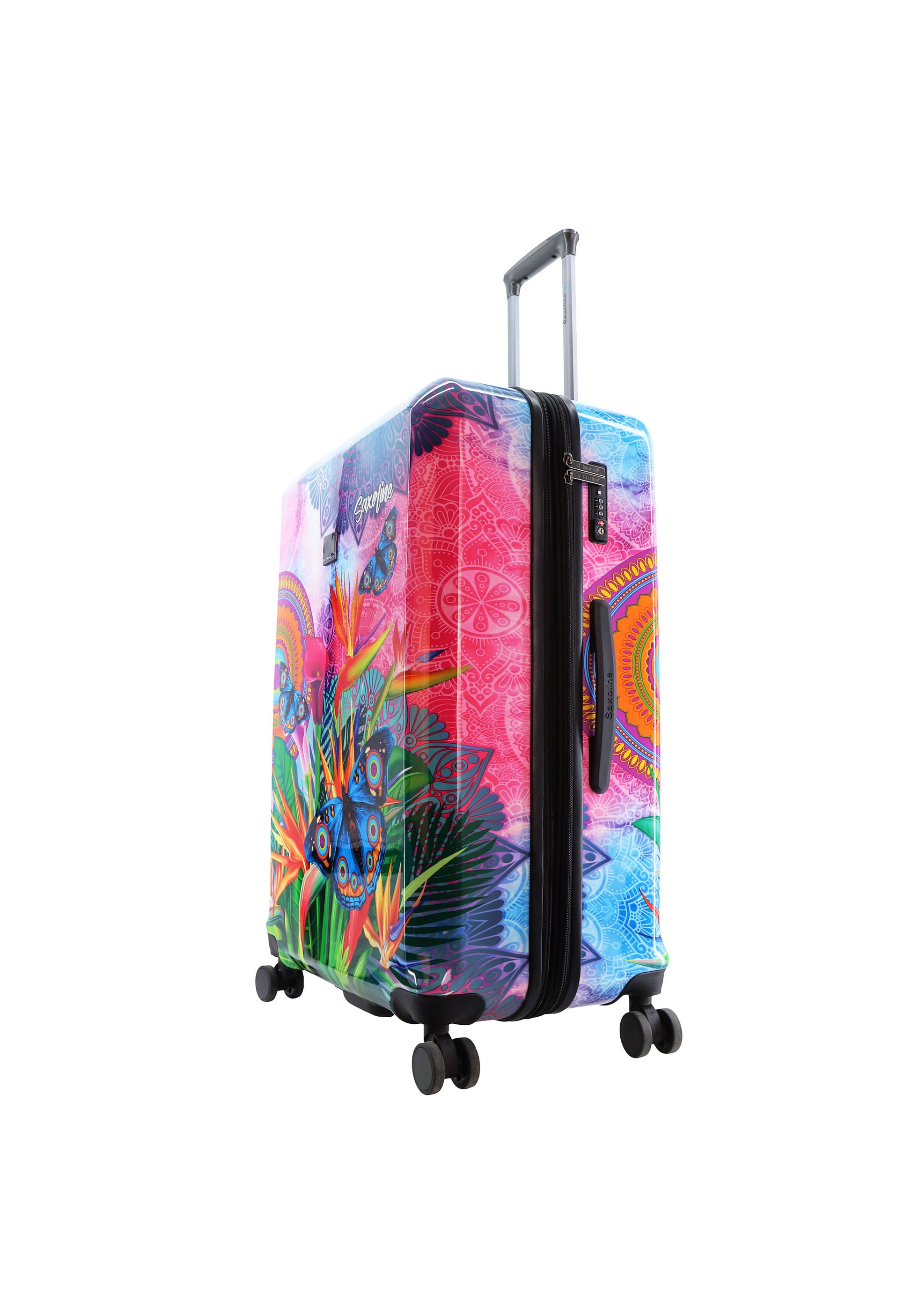 Saxoline Blue - Butterfly Nature Hartschalenkoffer / Trolley / Reisekoffer - 77 cm - (Large)