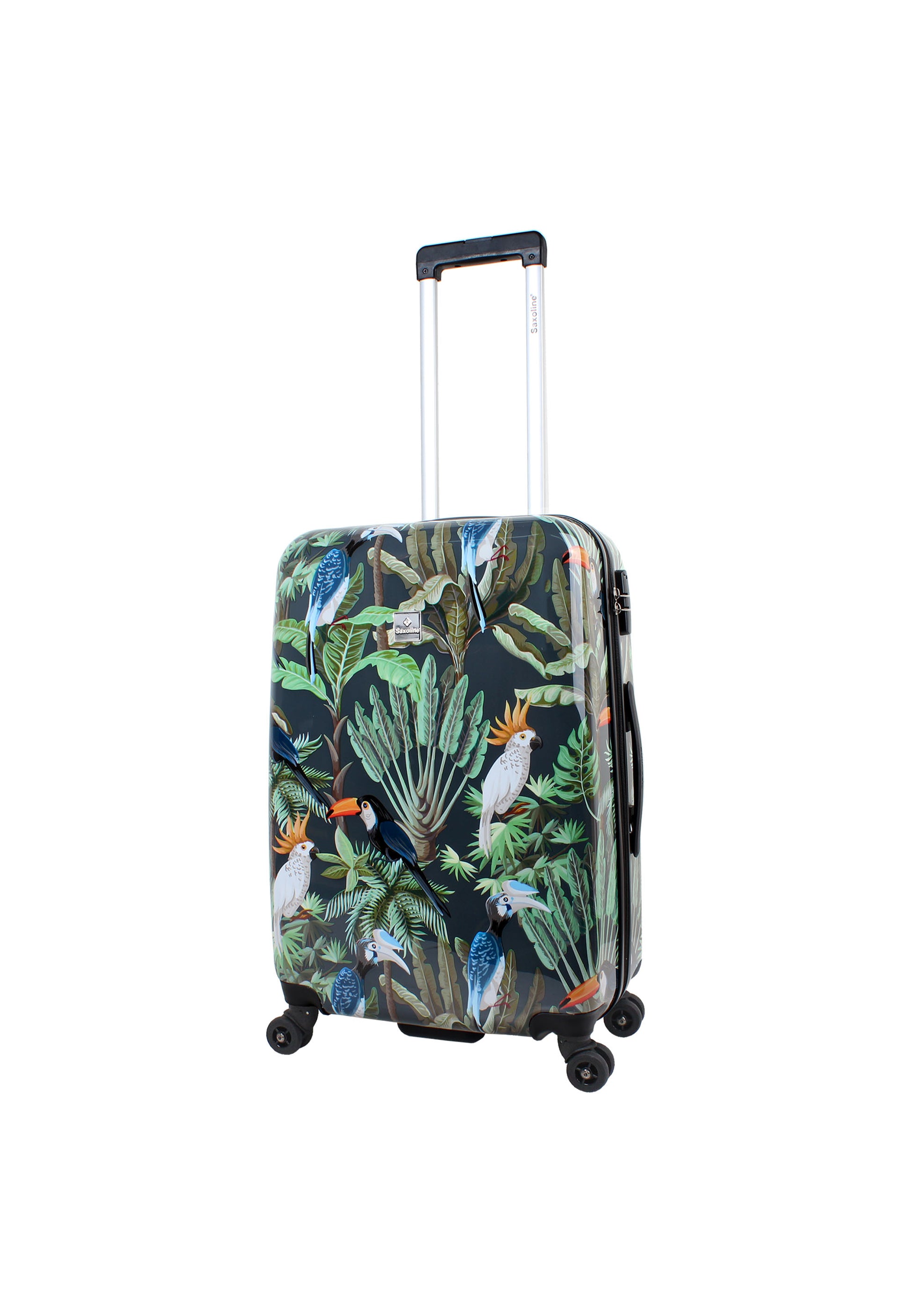Reisekoffer mit Toucan-Motiv Trolley Vogel Hartschalenkoffer Gr. M von Saxoline