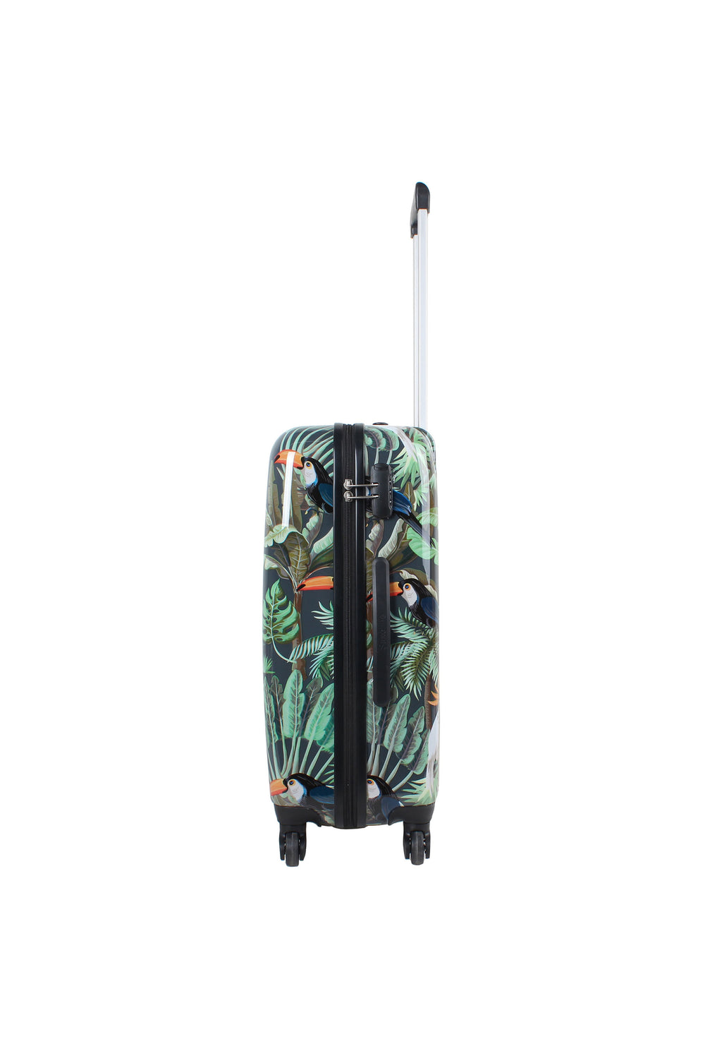 Reisekoffer mit Toucan-Motiv Trolley Vogel Hartschalenkoffer Gr. M von Saxoline