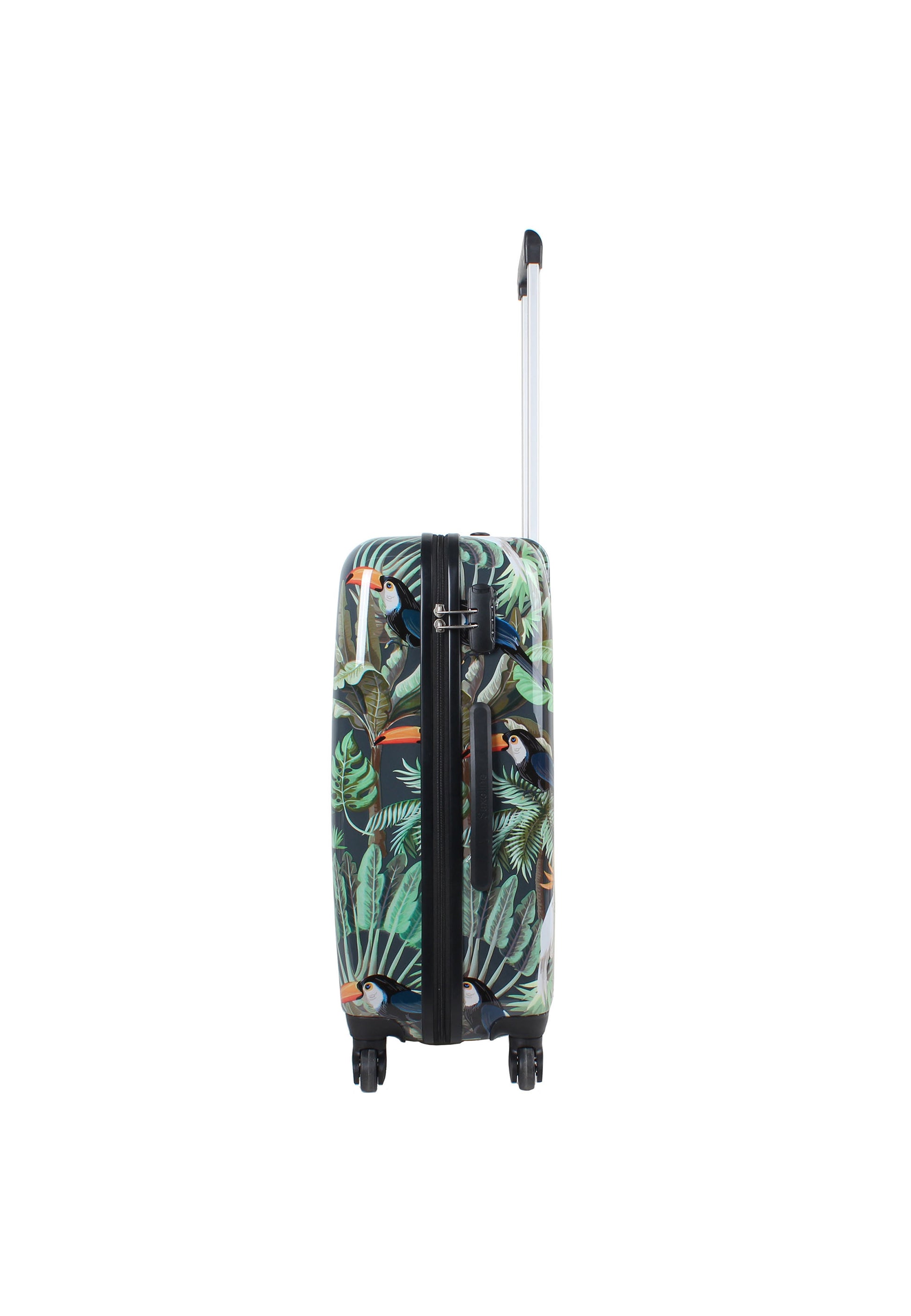 Reisekoffer mit Toucan-Motiv Trolley Vogel Hartschalenkoffer Gr. M von Saxoline