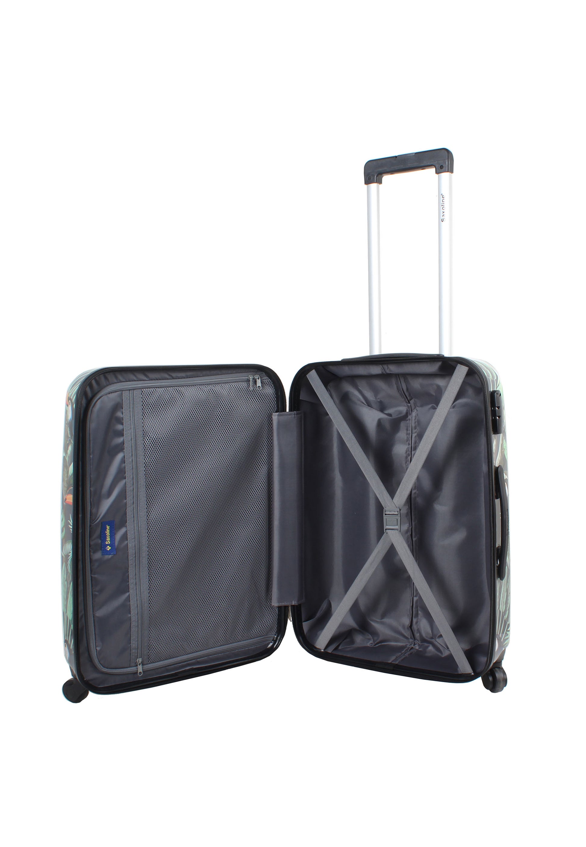 Reisekoffer mit Toucan-Motiv Trolley Vogel Hartschalenkoffer Gr. M von Saxoline