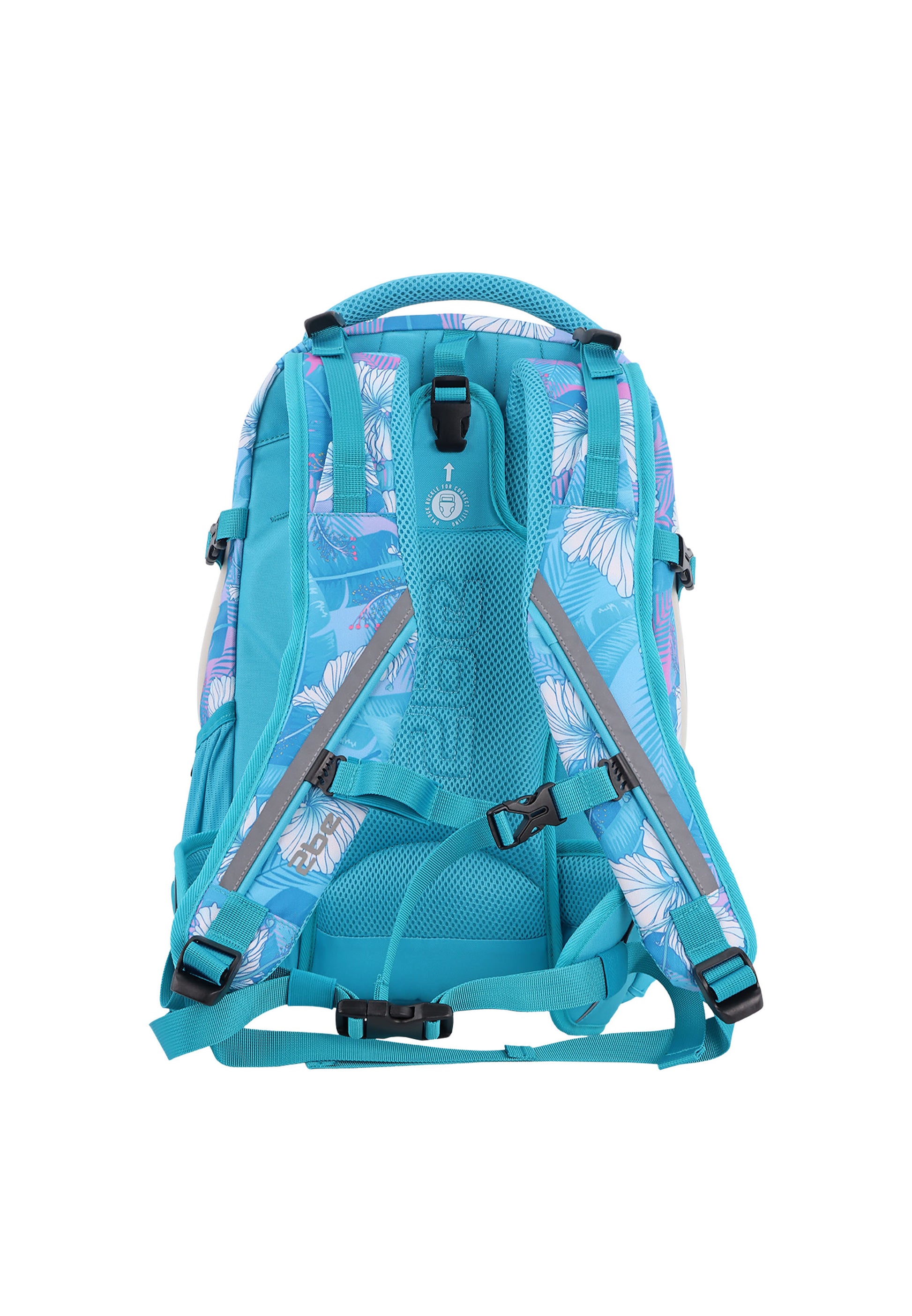 2be – Schulrucksack mit 15-Zoll-Laptopfach Turkis