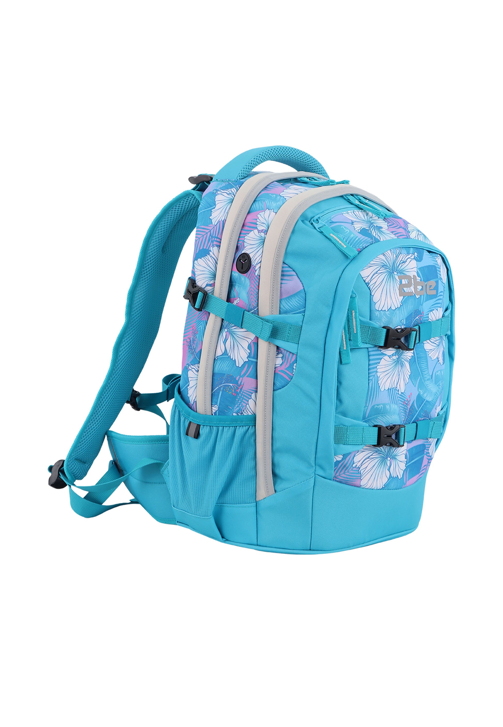 2be – Schulrucksack mit 15-Zoll-Laptopfach Turkis