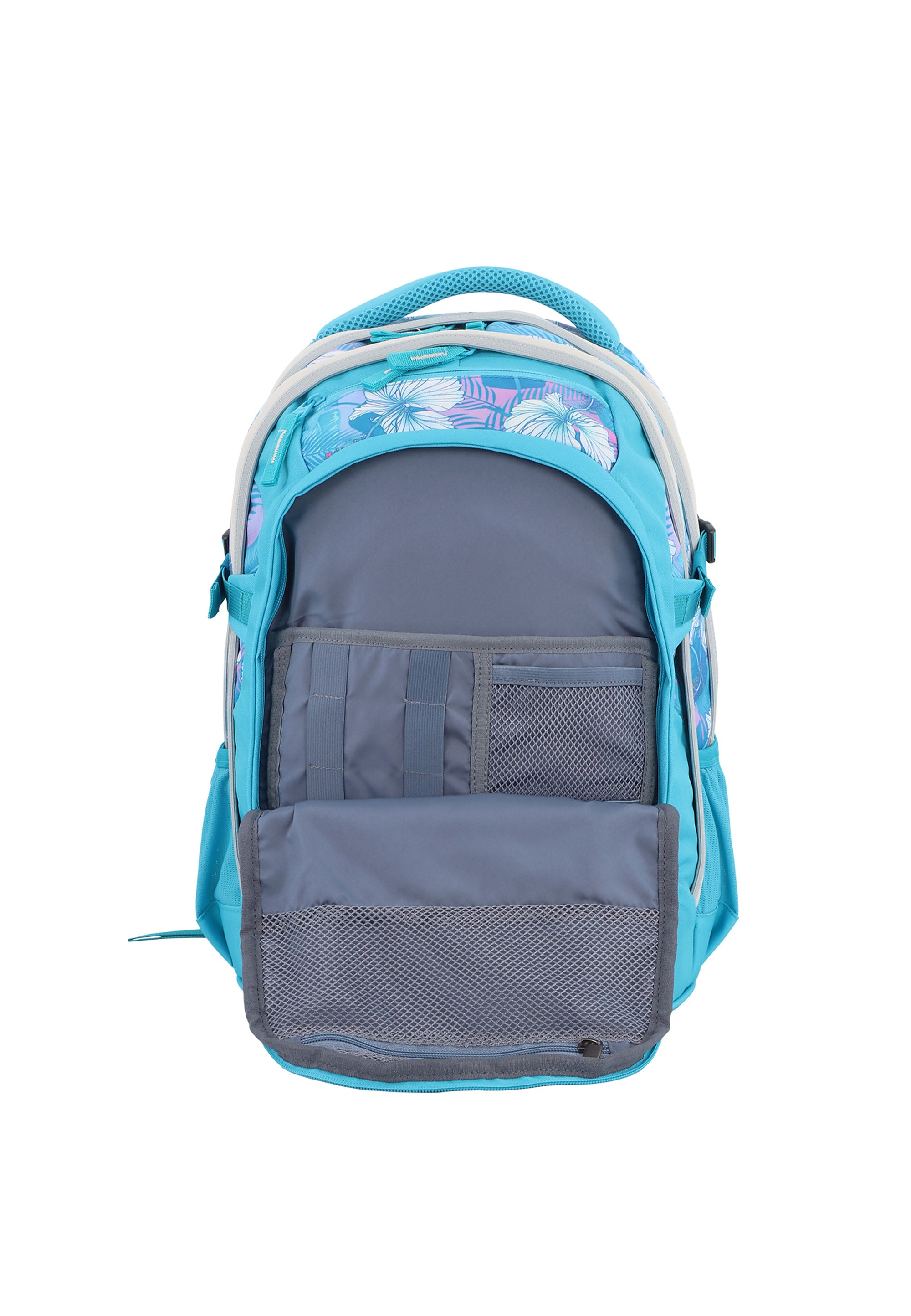 2be – Schulrucksack mit 15-Zoll-Laptopfach Turkis