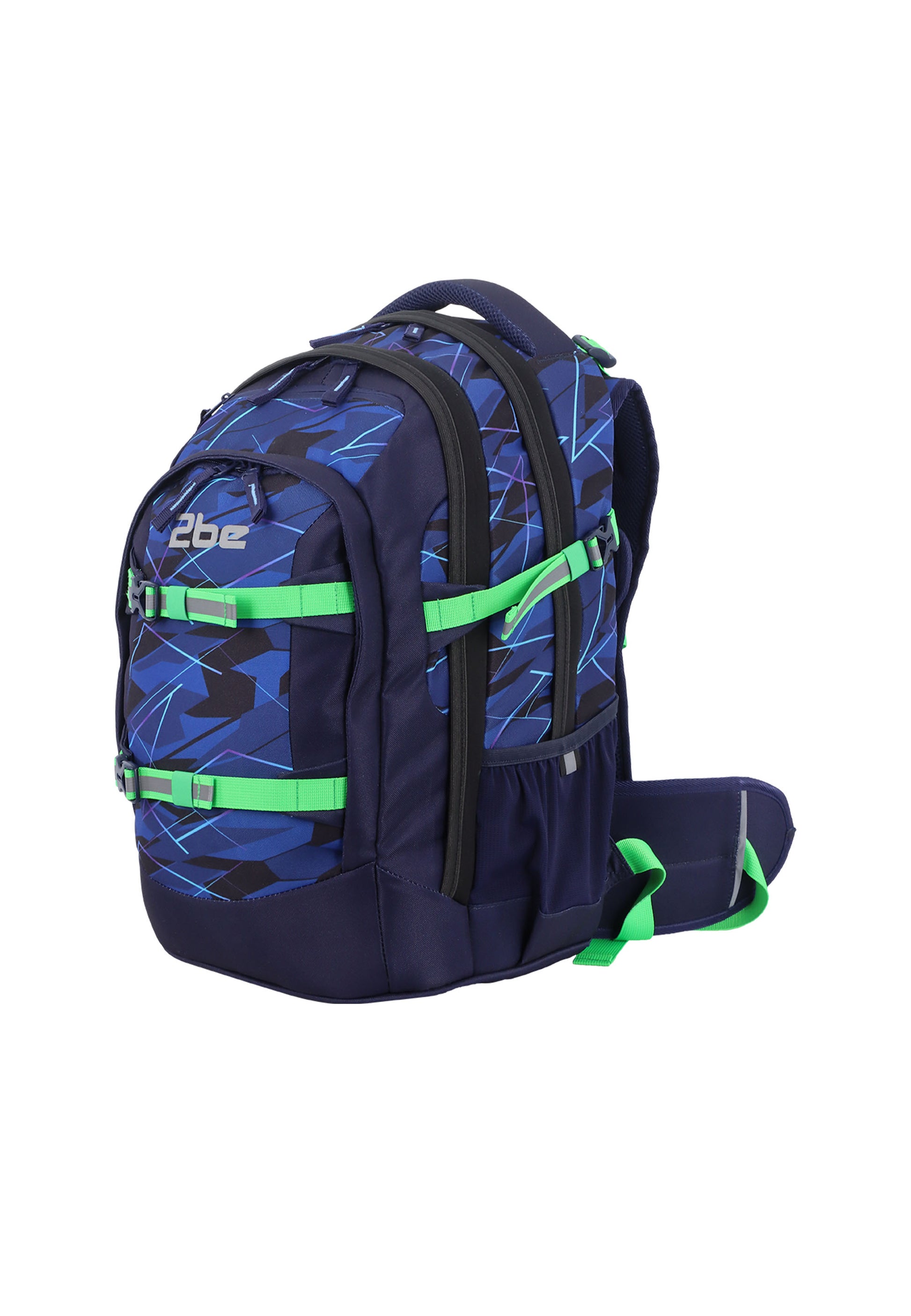 2be – Schulrucksack mit 15-Zoll-Laptopfach Blau