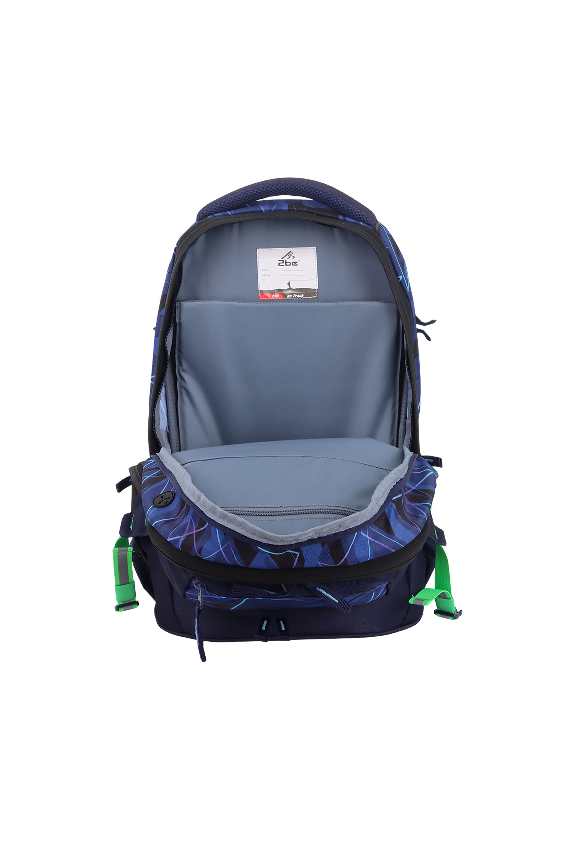 2be – Schulrucksack mit 15-Zoll-Laptopfach Blau