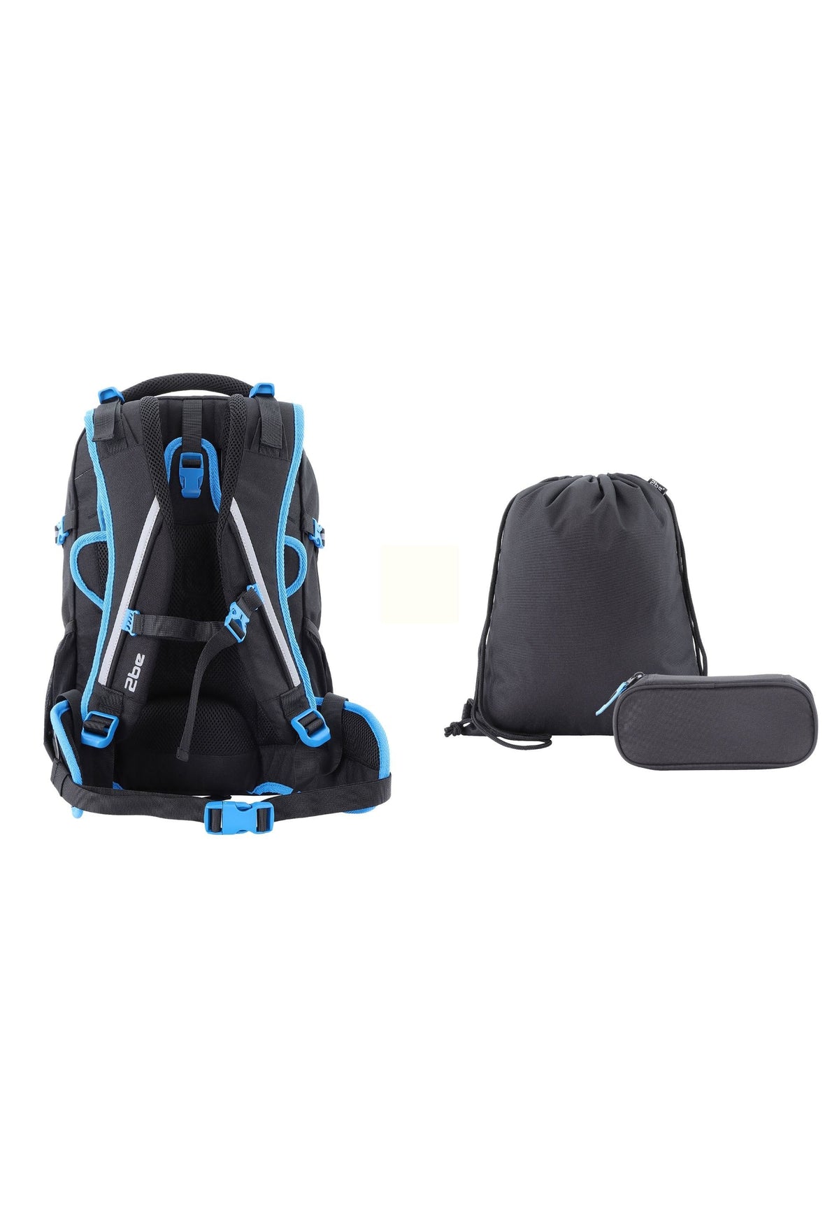 2be Ergonomisches Schulrucksack-Set 27 L – Schwarz – Produktansicht 2