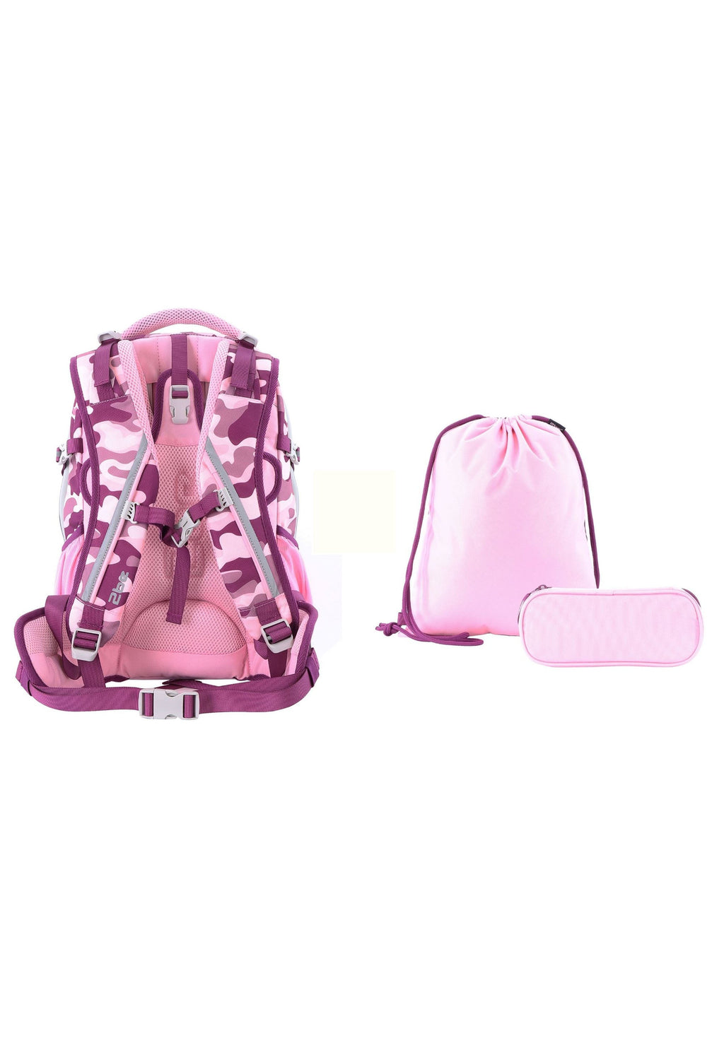 2be Ergonomisches Schulrucksack-Set 27 L – Burgunderrosa – Produktansicht 2