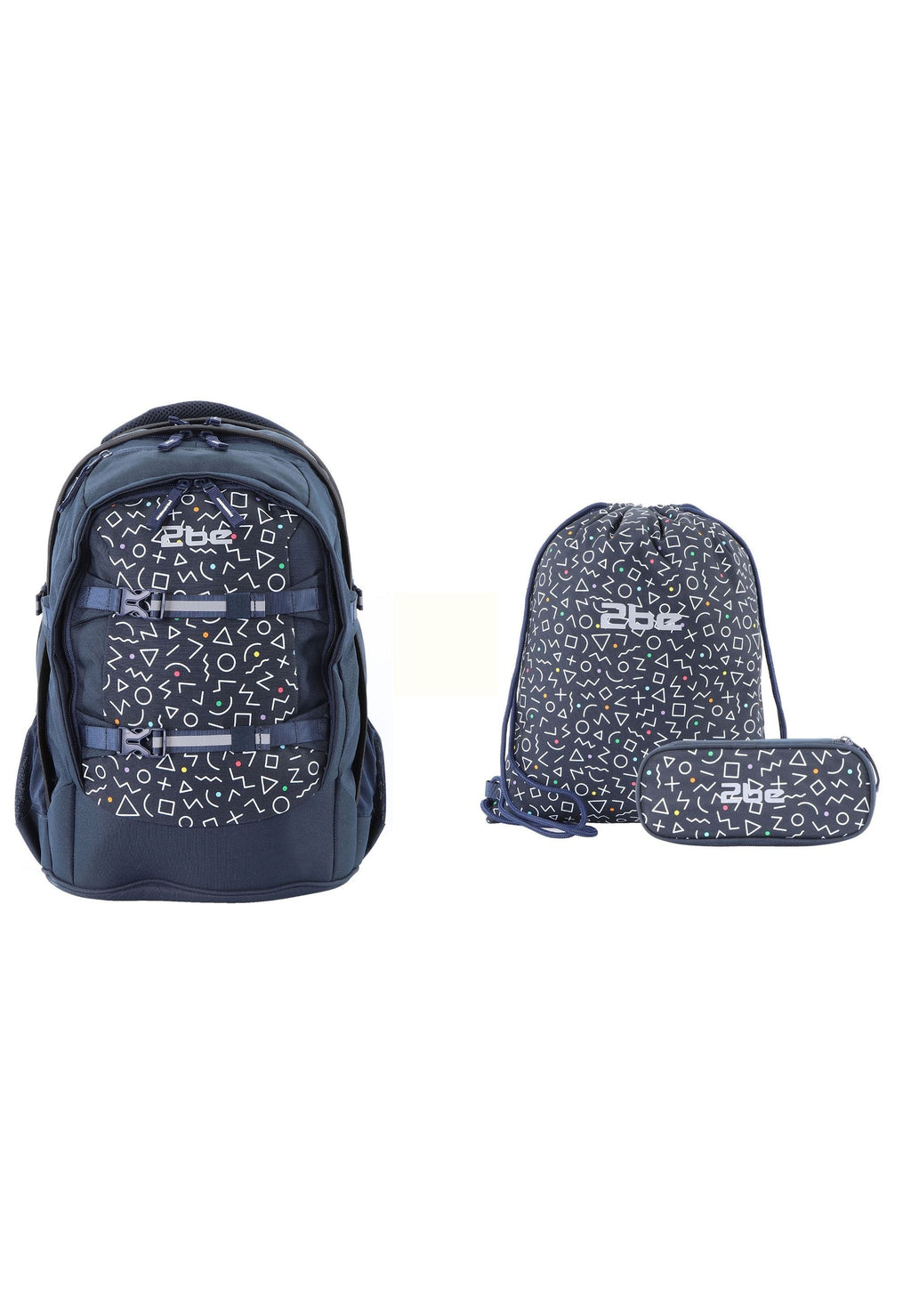 2be Ergonomisches Schulrucksack-Set 27 L – Marineblau – Produktansicht 1