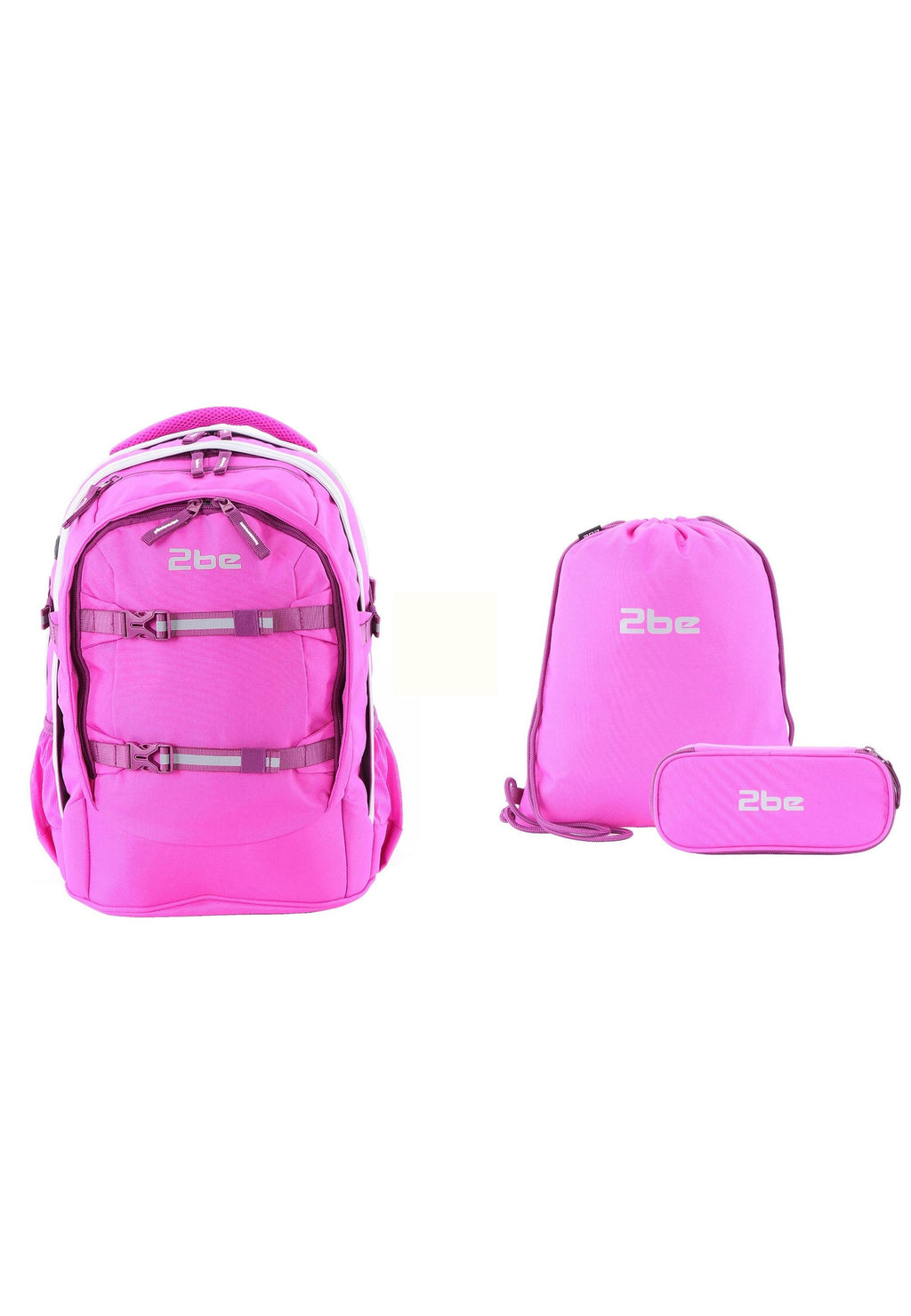 2be Ergonomisches Schulrucksack-Set 27 L – Fuchsia – Produktansicht 1