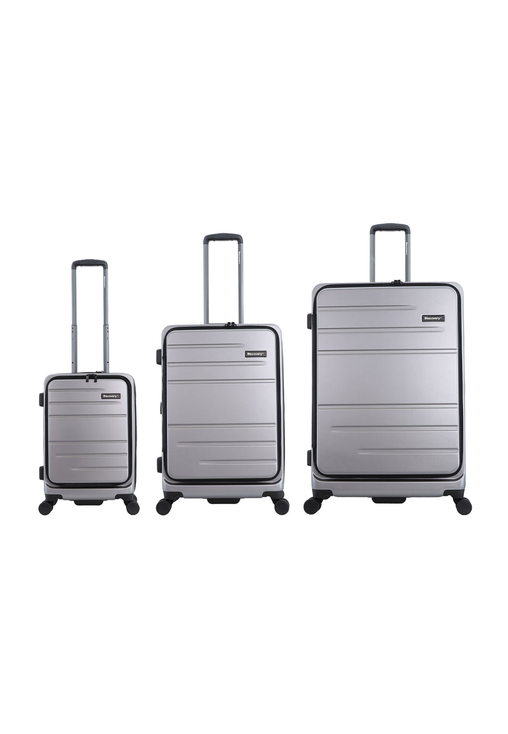 Discovery - Patrol Hartschalen-Kofferset / Trolley-Set / Reisekofferset - (S/M/L) - Silber