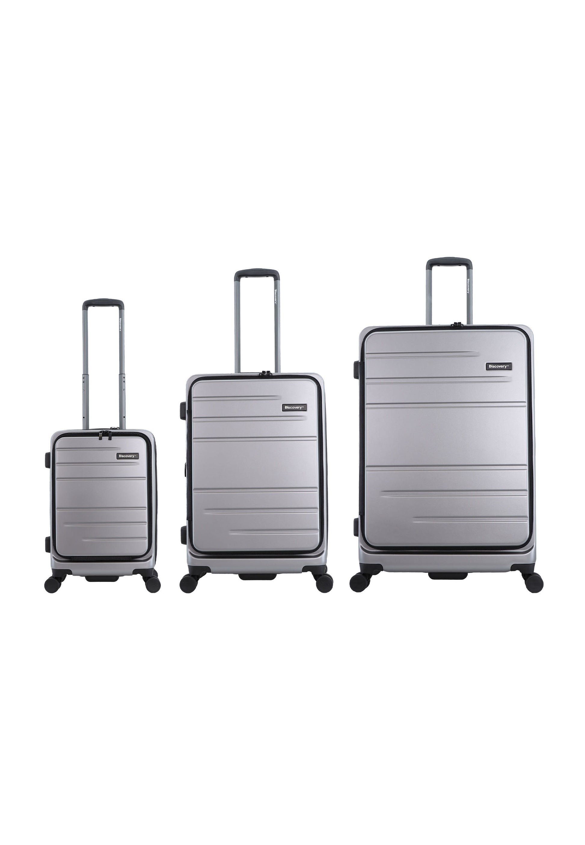 Discovery - Patrol Hartschalen-Kofferset / Trolley-Set / Reisekofferset - (S/M/L) - Silber