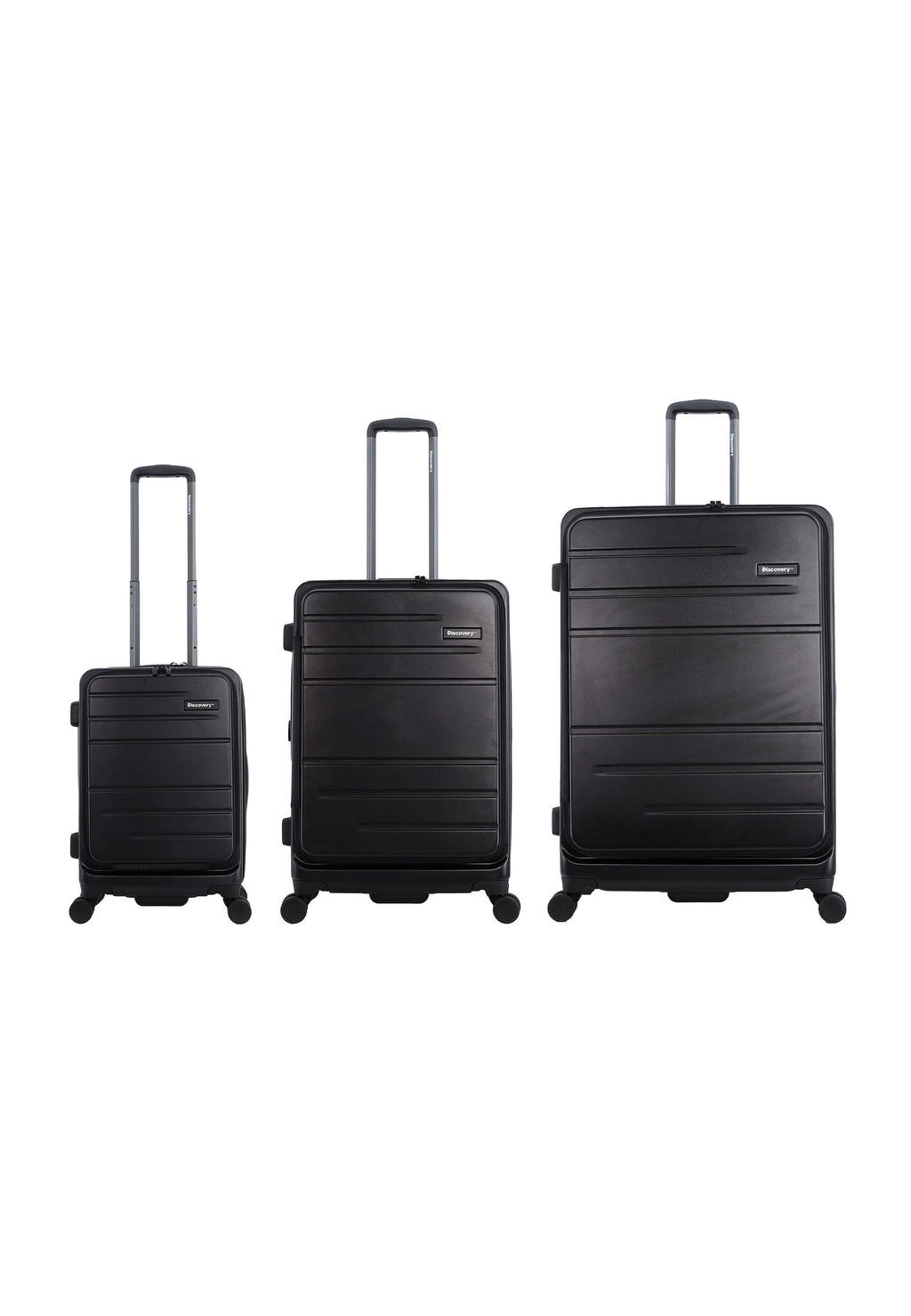 Discovery - Patrol Hartschalen-Kofferset / Trolley-Set / Reisekofferset - (S/M/L) - Schwarz