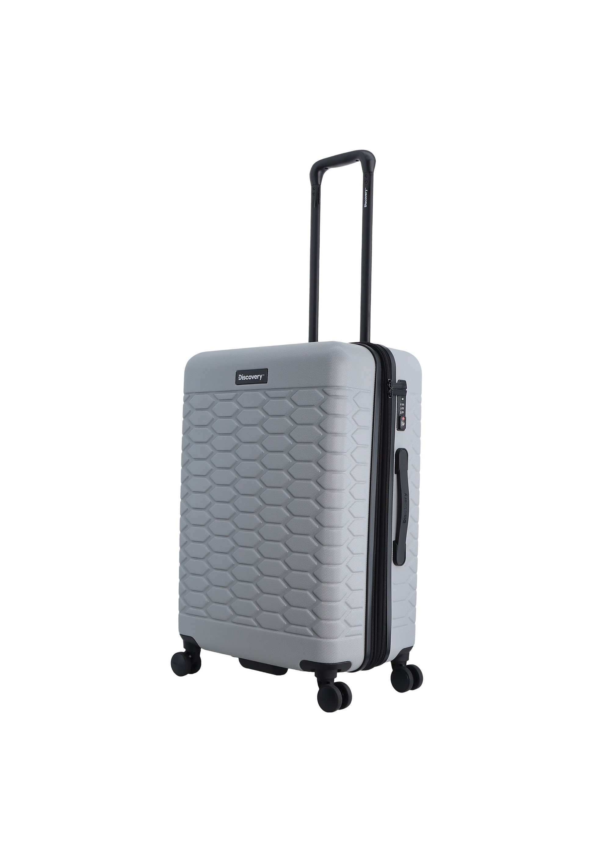 Discovery - Reptile Hartschalenkoffer / Trolley / Reisekoffer - 67 cm - (Medium) - Silber