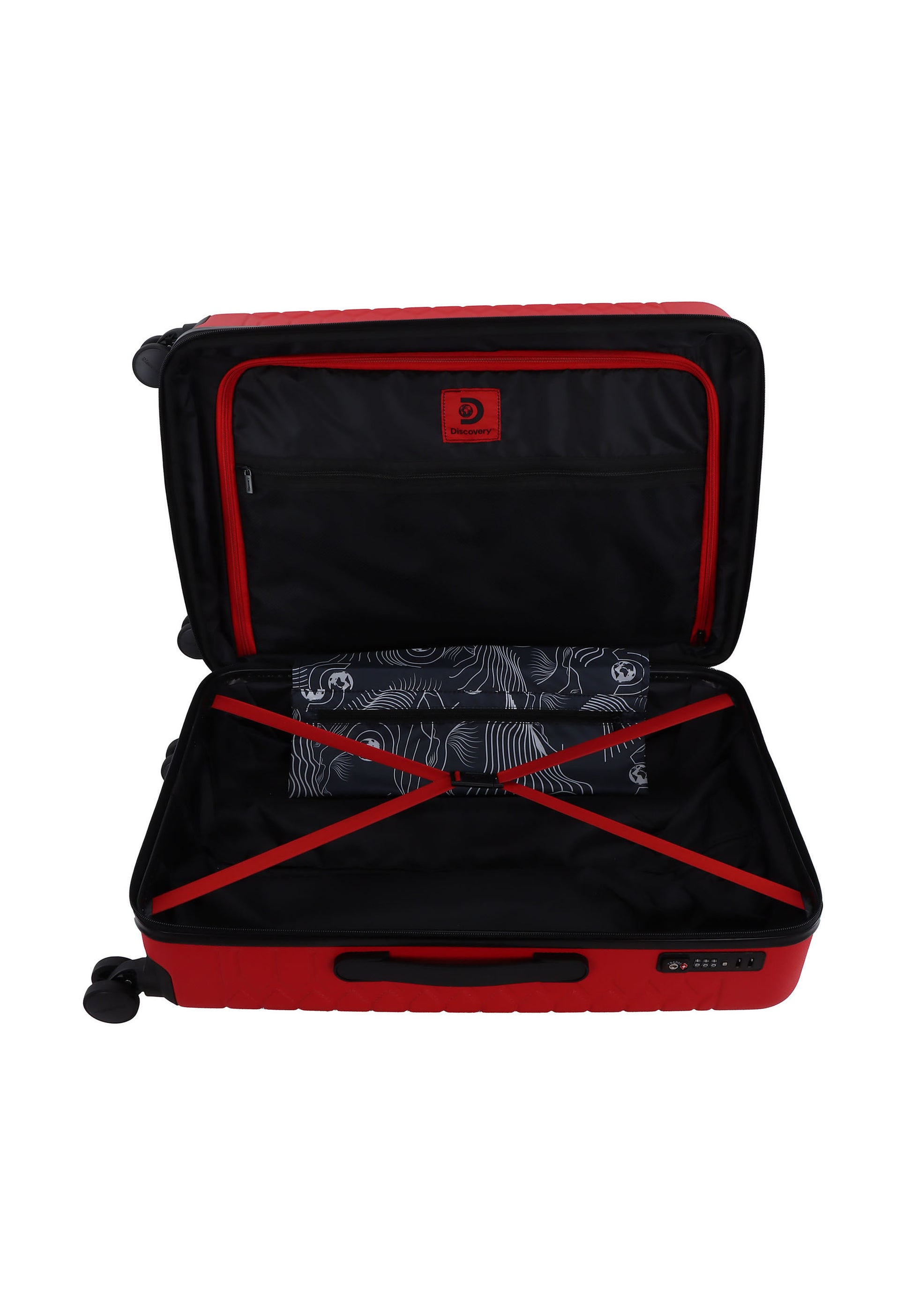 Discovery - Reptile Hartschalenkoffer / Trolley / Reisekoffer - 67 cm - (Medium) - Rot