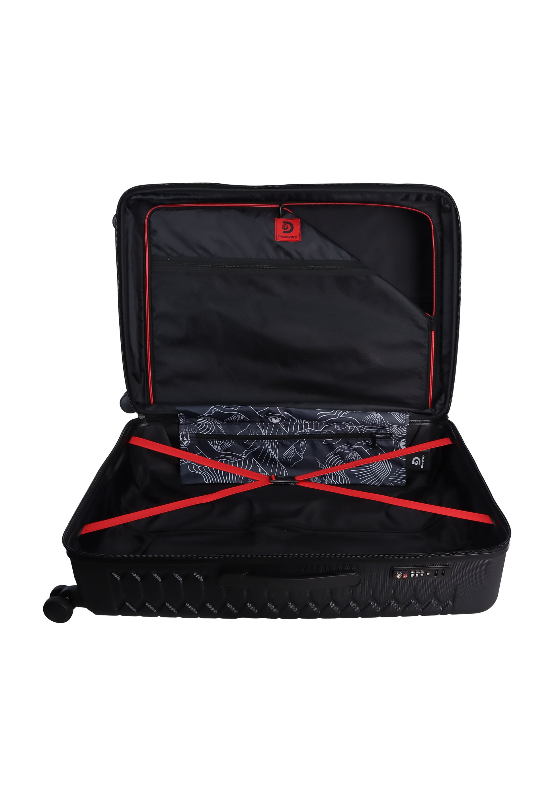 Discovery - Reptile Hartschalenkoffer / Trolley / Reisekoffer - 77 cm - (Large) - Schwarz