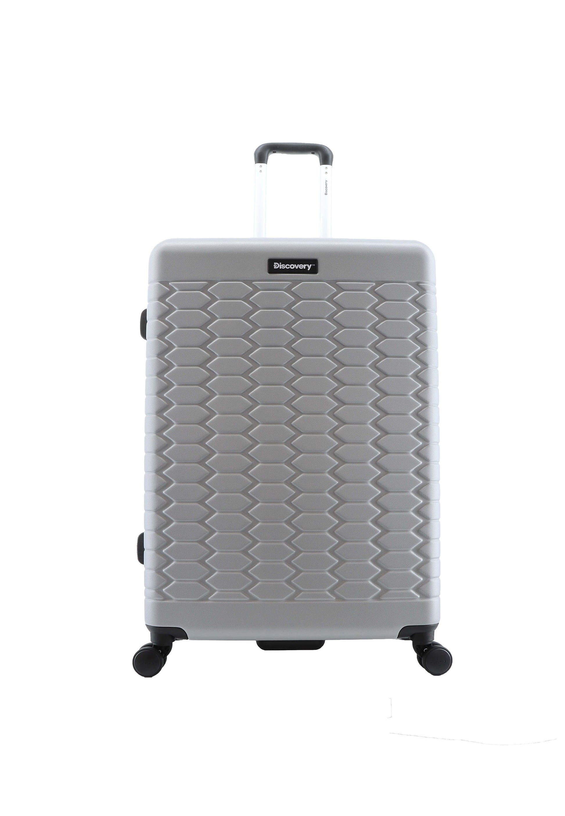 Discovery - Reptile Hartschalenkoffer / Trolley / Reisekoffer - 77 cm - (Large) - Silber