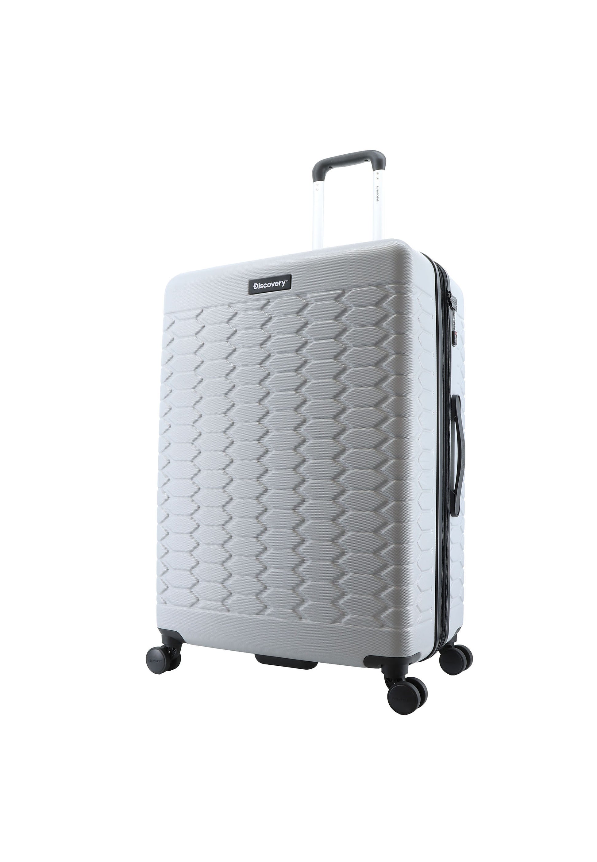 Discovery - Reptile Hartschalenkoffer / Trolley / Reisekoffer - 77 cm - (Large) - Silber