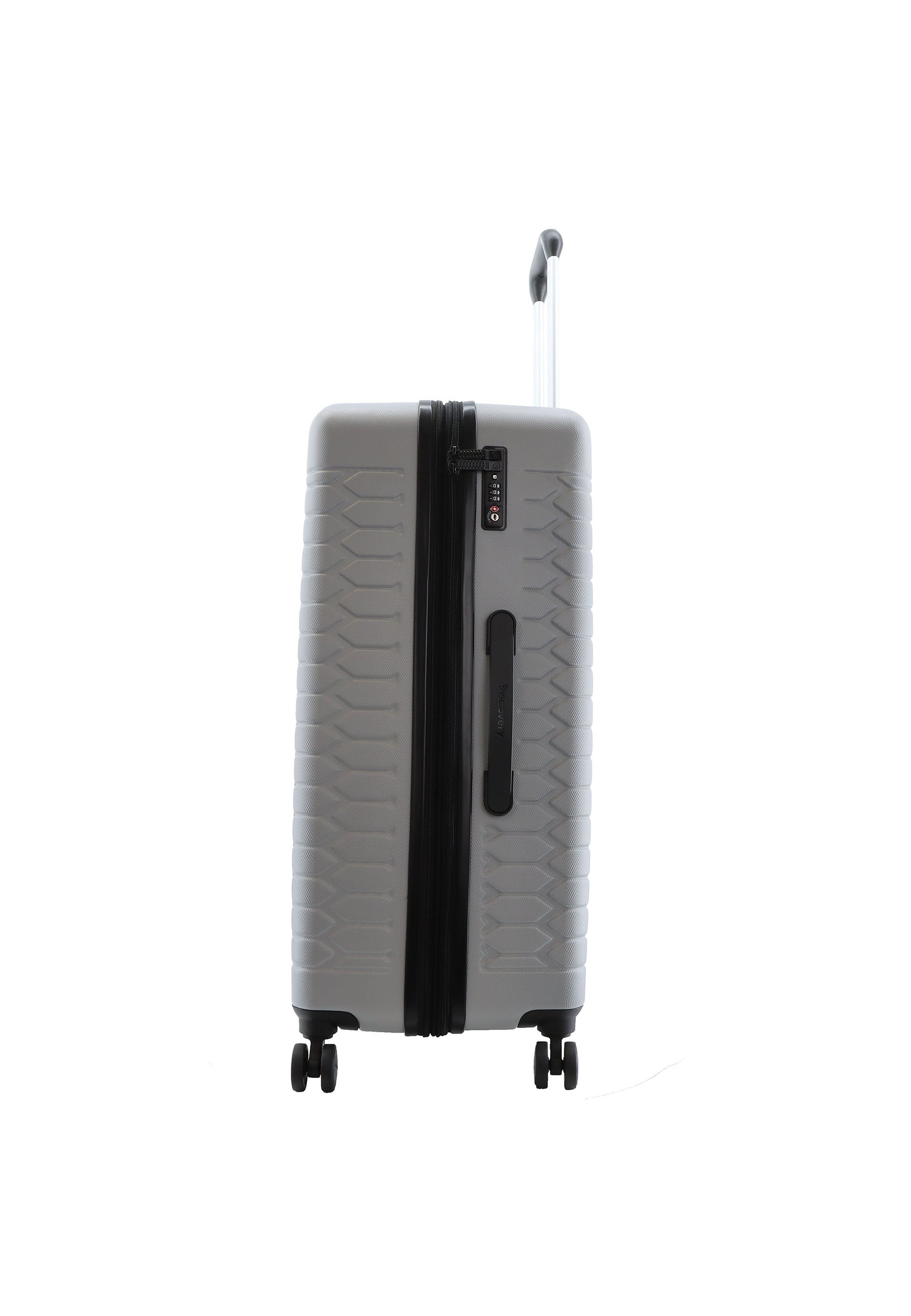Discovery - Reptile Hartschalenkoffer / Trolley / Reisekoffer - 77 cm - (Large) - Silber