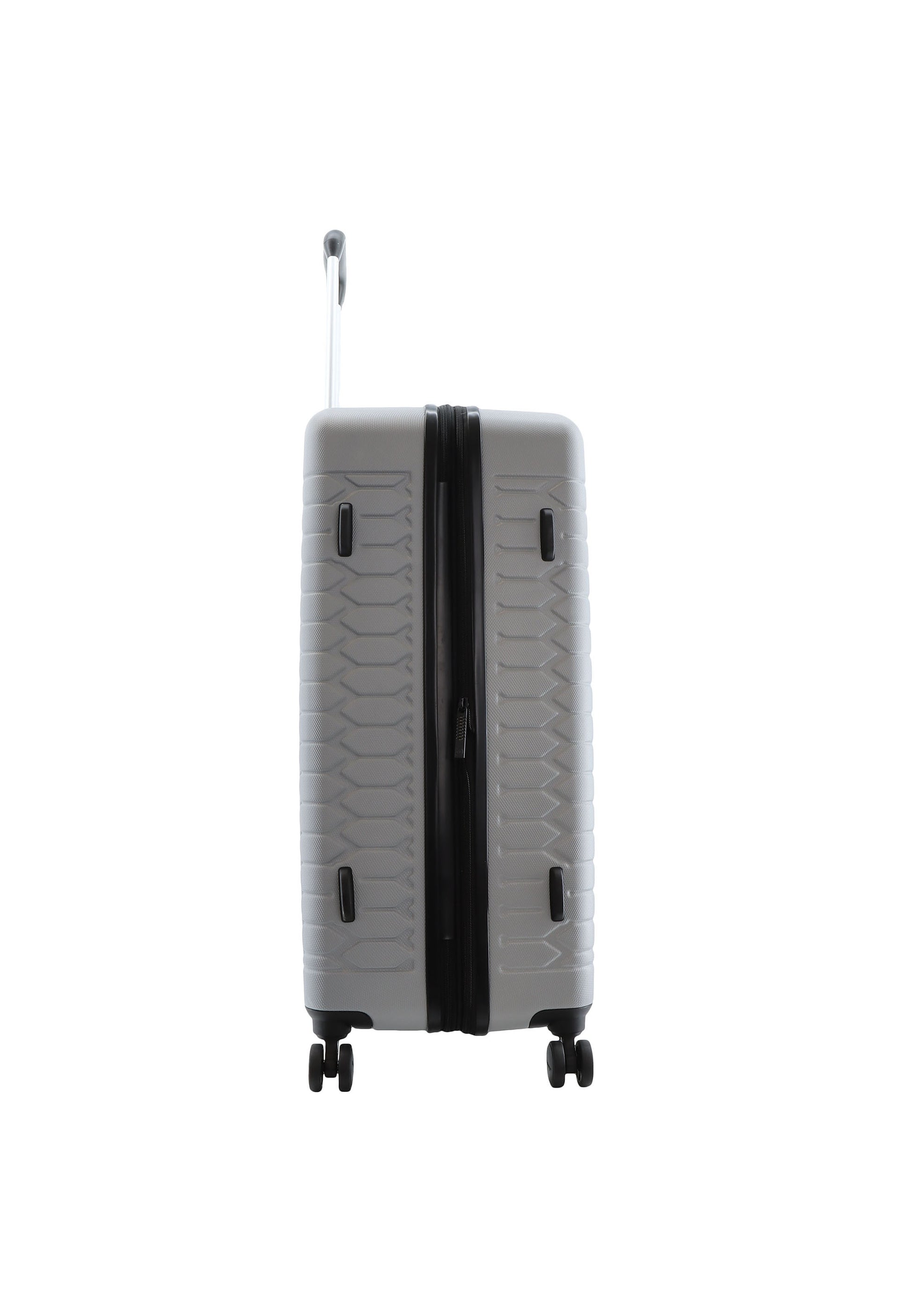Discovery - Reptile Hartschalenkoffer / Trolley / Reisekoffer - 77 cm - (Large) - Silber