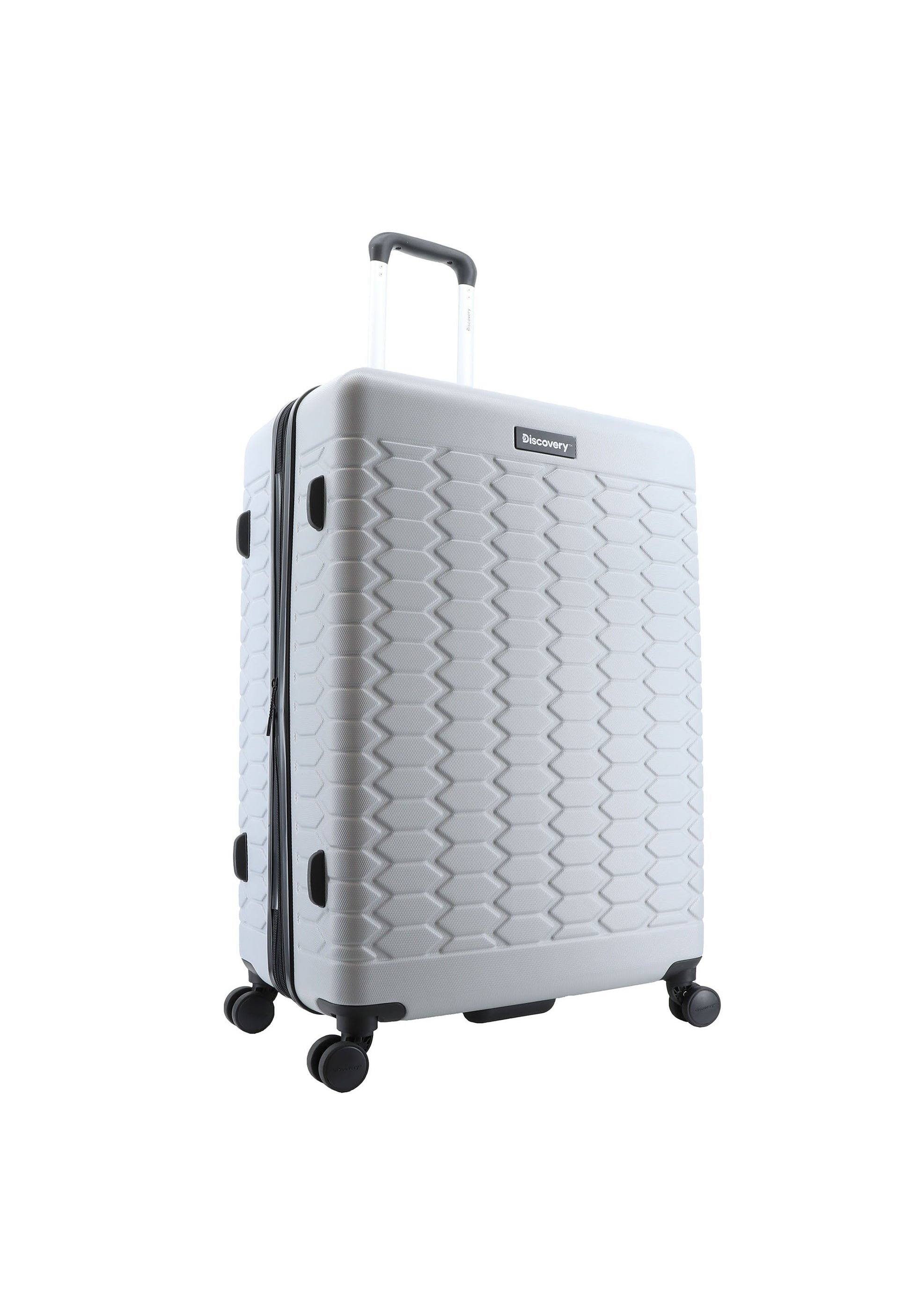 Discovery - Reptile Hartschalenkoffer / Trolley / Reisekoffer - 77 cm - (Large) - Silber