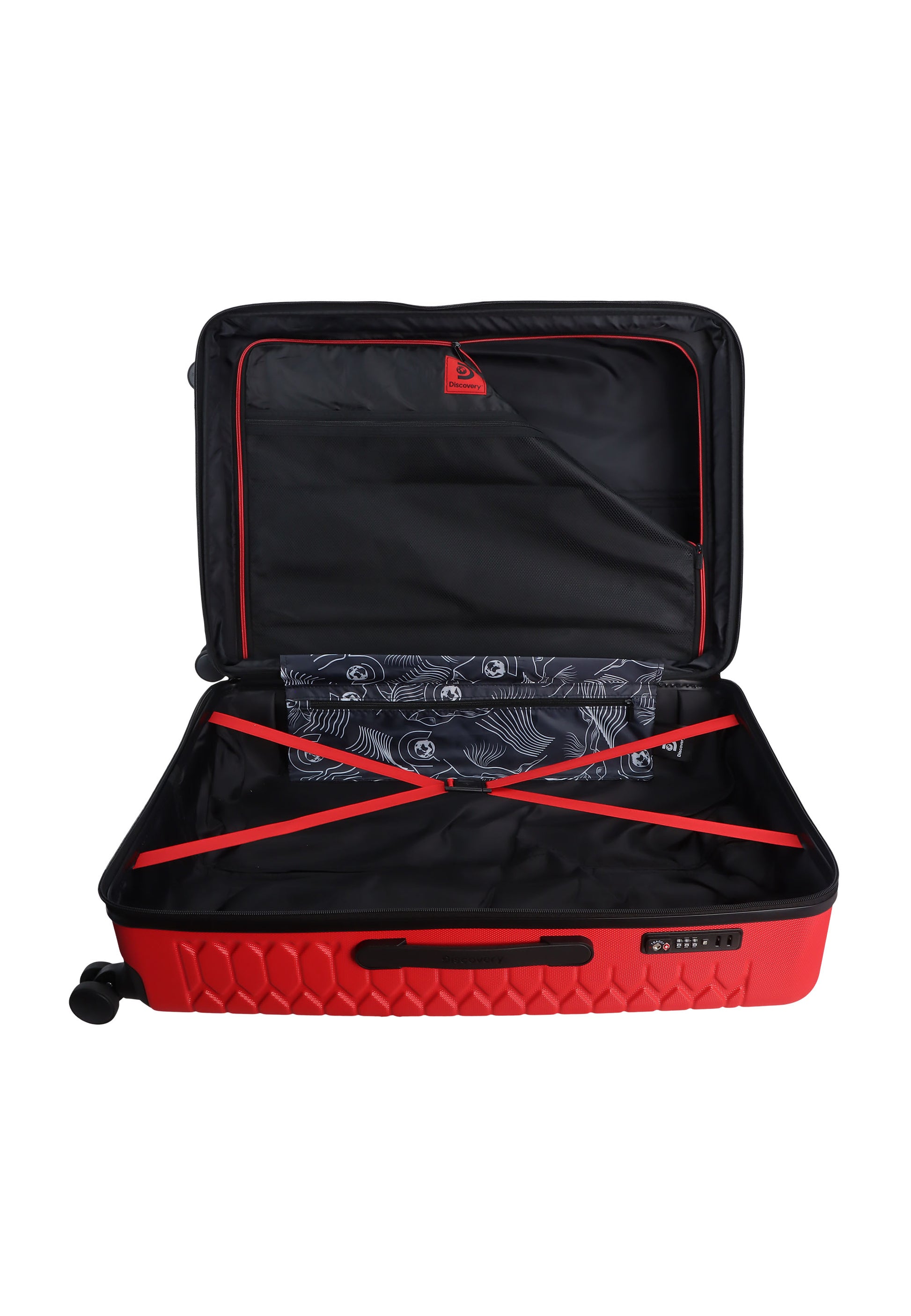 Discovery - Reptile Hartschalenkoffer / Trolley / Reisekoffer - 77 cm - (Large) - Rot