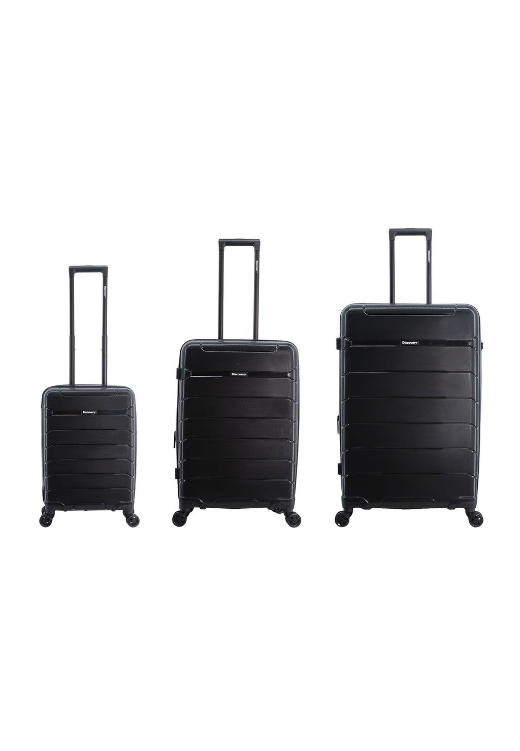 Discovery Skyward Hartschalen-Kofferset / Trolley-Set / Reisekofferset - (S/M/L) - Schwarz