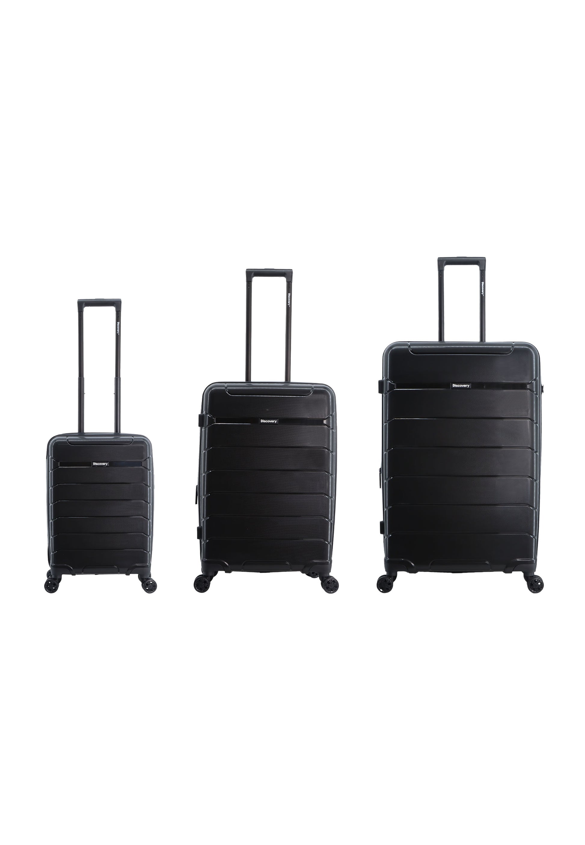 Discovery Skyward Hartschalen-Kofferset / Trolley-Set / Reisekofferset - (S/M/L) - Schwarz