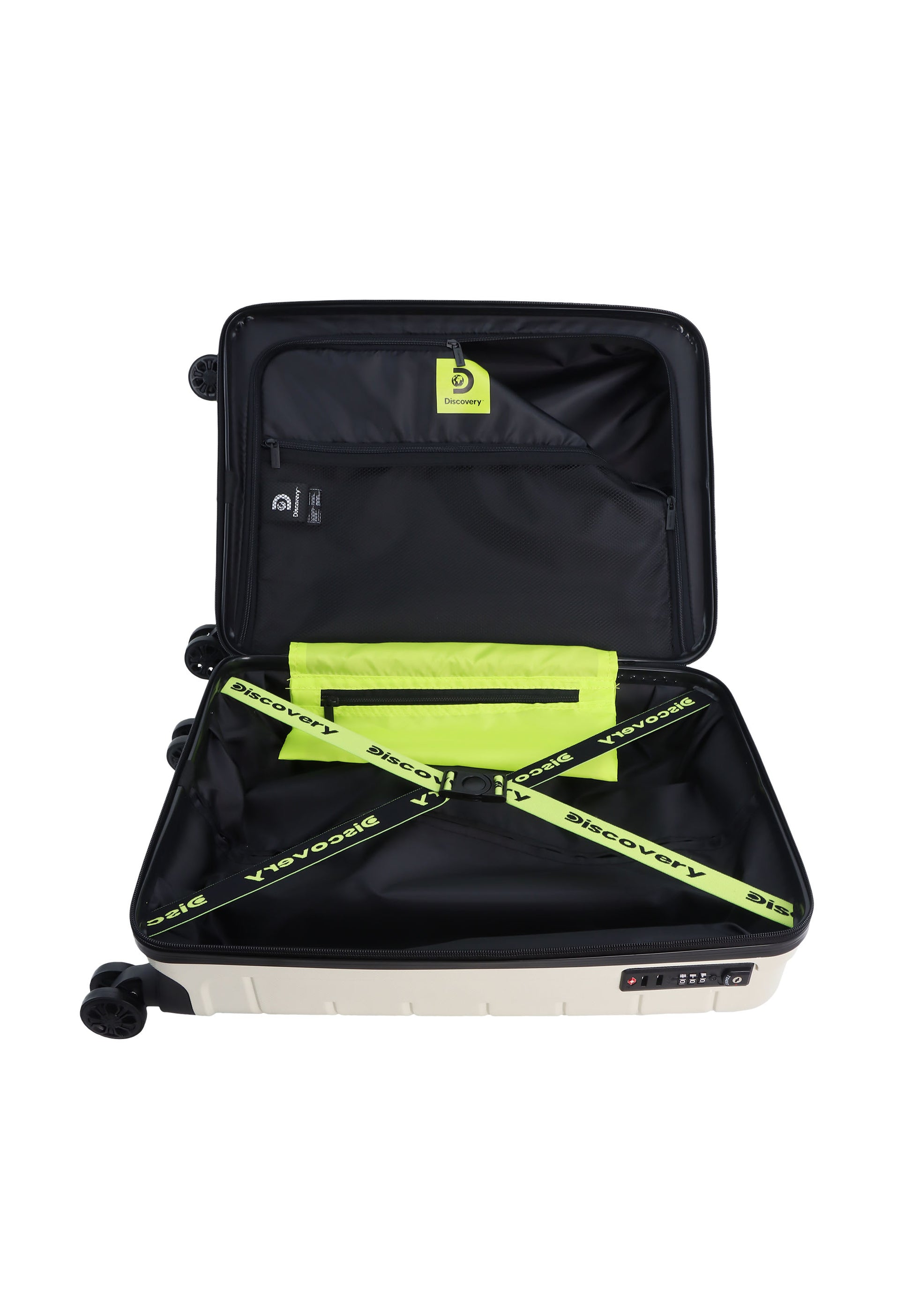 Discovery - Skyward Handgepäck Hartschalenkoffer / Trolley / Reisekoffer - 55cm - (Small) - Weiß