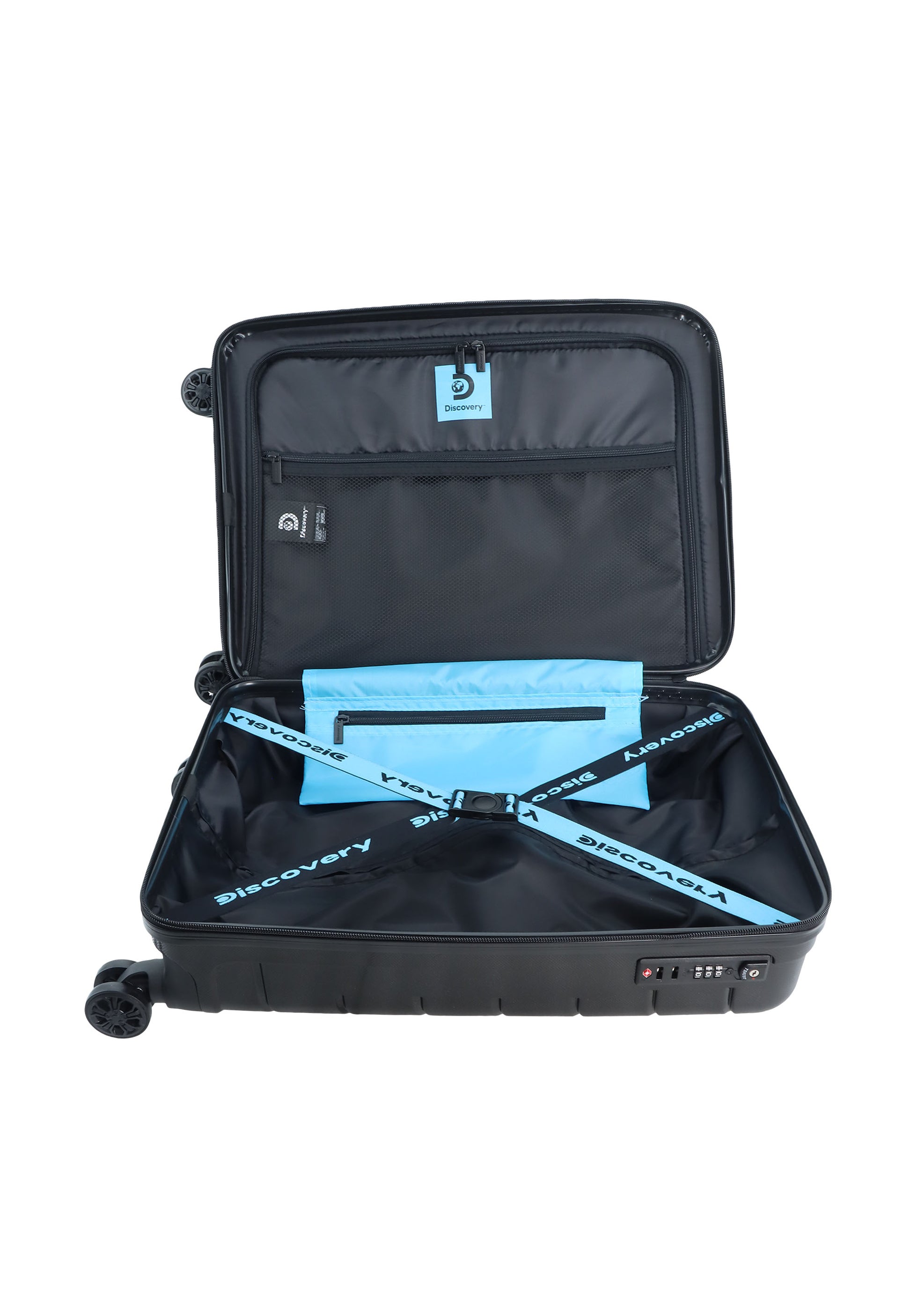 Discovery - Skyward Handgepäck Hartschalenkoffer / Trolley / Reisekoffer - 55cm - (Small) - Schwarz