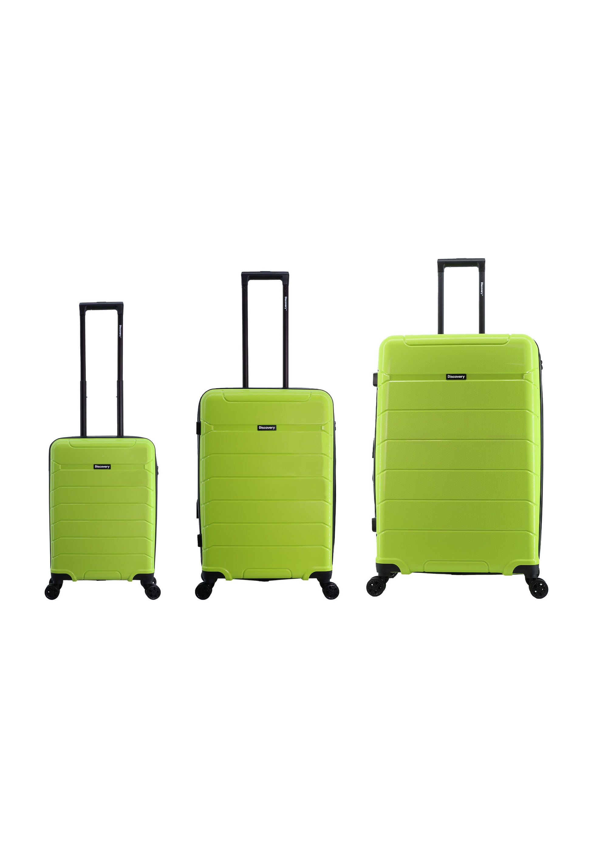 Discovery Skyward Hartschalen-Kofferset / Trolley-Set / Reisekofferset - (S/M/L) - Lime-grün