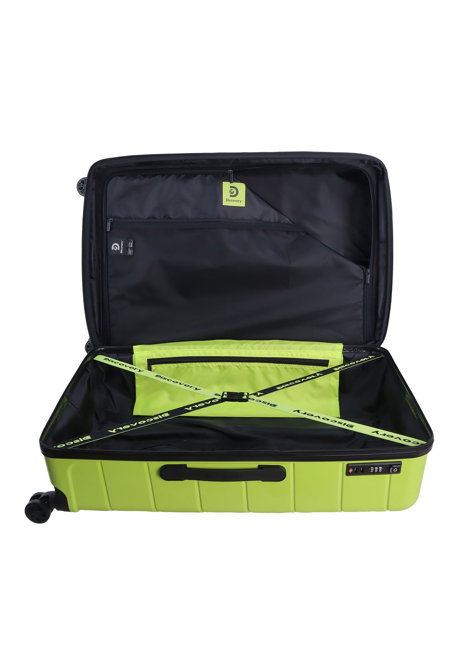 Discovery Skyward Hartschalen-Kofferset / Trolley-Set / Reisekofferset - (S/M/L) - Lime-grün