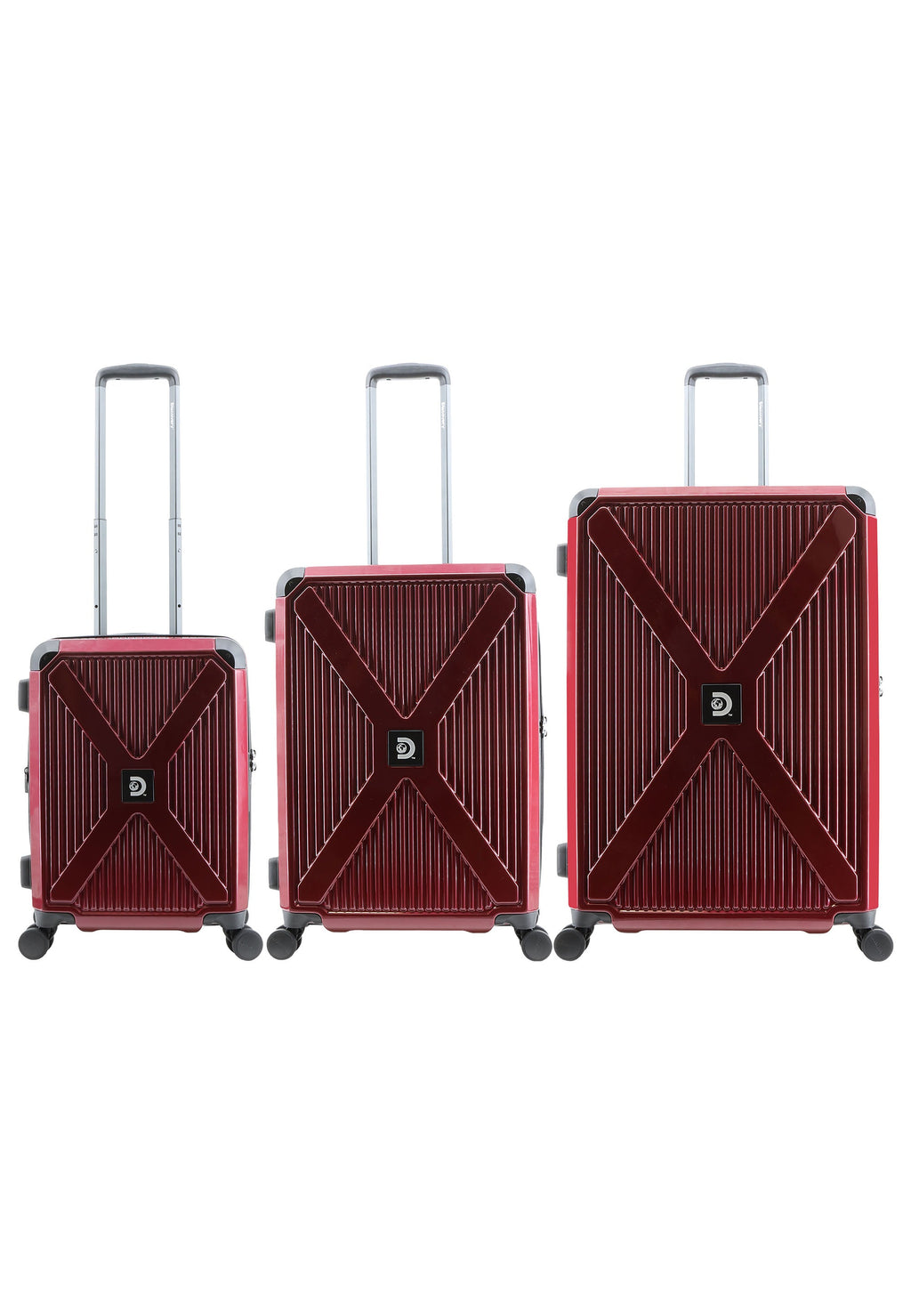Discovery Crossroad Hartschalen-Kofferset / Trolley-Set / Reisekoffer-Set - (S/M/L) Rot – Produktansicht 1