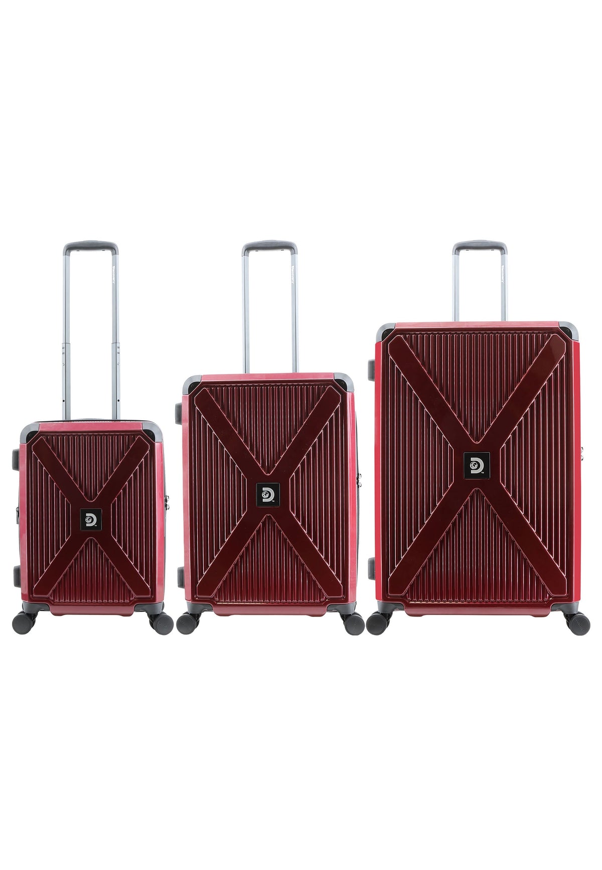Discovery Crossroad Hartschalen-Kofferset / Trolley-Set / Reisekoffer-Set - (S/M/L) Rot – Produktansicht 1