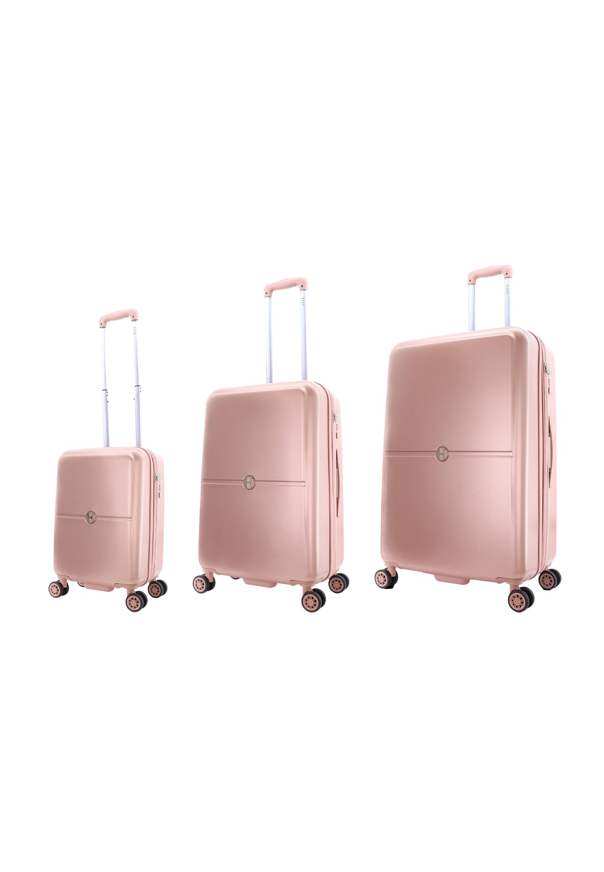 ELLE - Chic Hartschalen-Kofferset / Trolley-Set / Reisekofferset - (S/M/L) Roségold