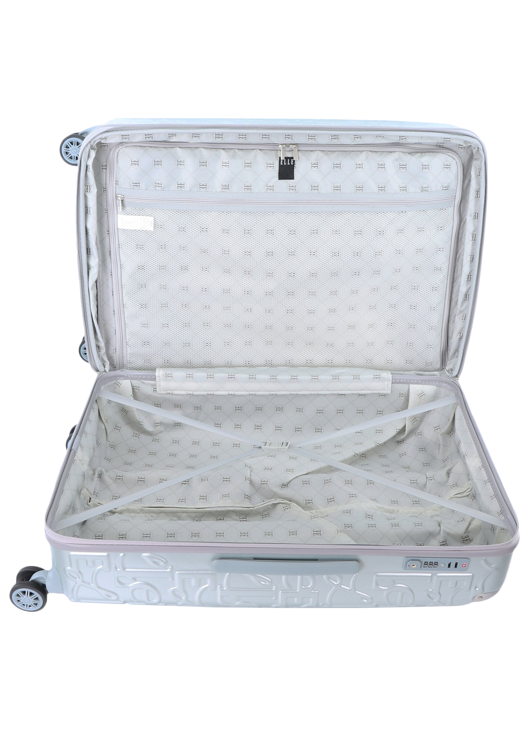 ELLE - Alors Hartschalen-Kofferset / Trolley-Set / Reisekofferset - (S/M/L) Silber