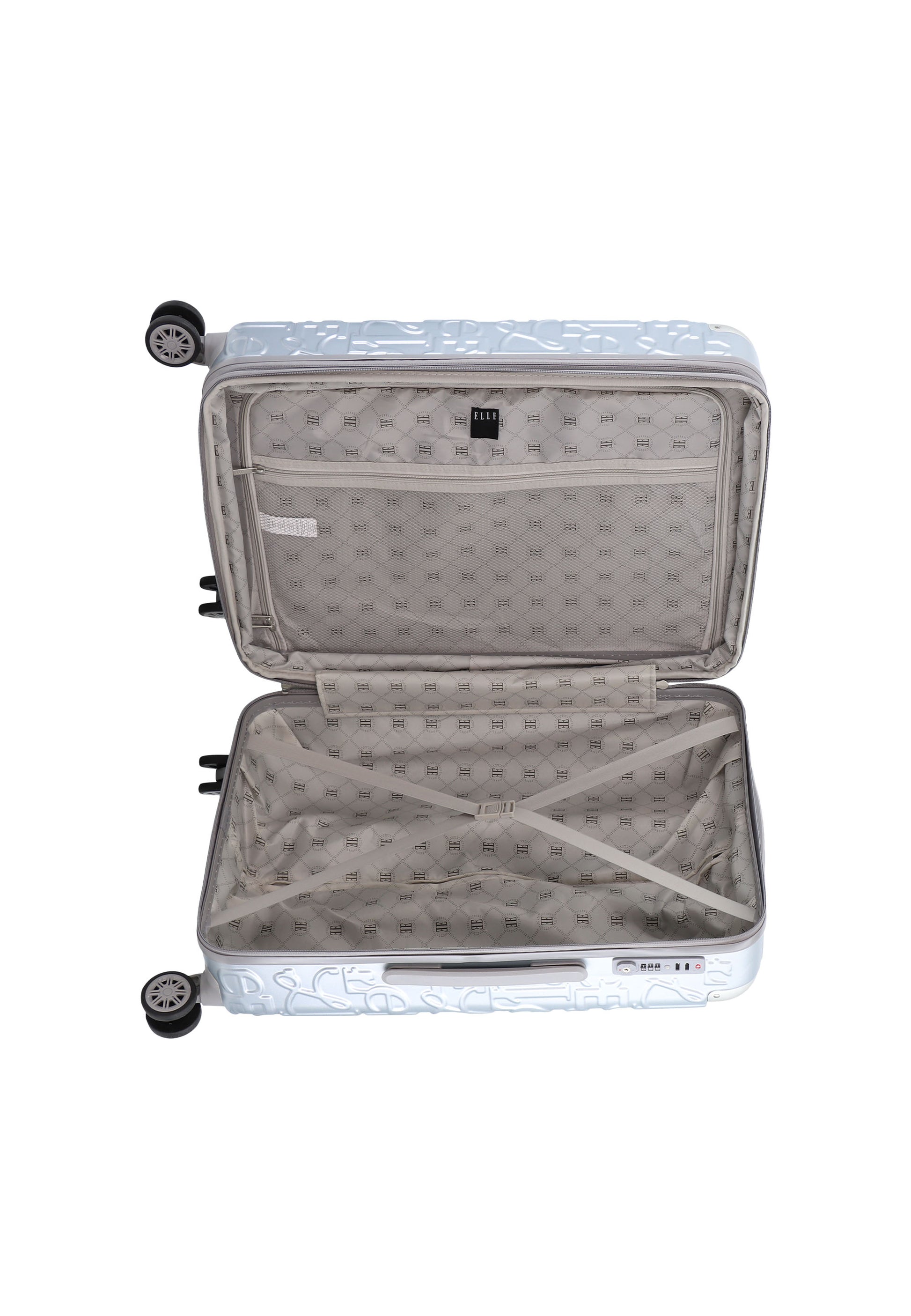 ELLE - Alors Hartschalenkoffer / Trolley / Reisekoffer - 60 cm - (Medium) - Silber