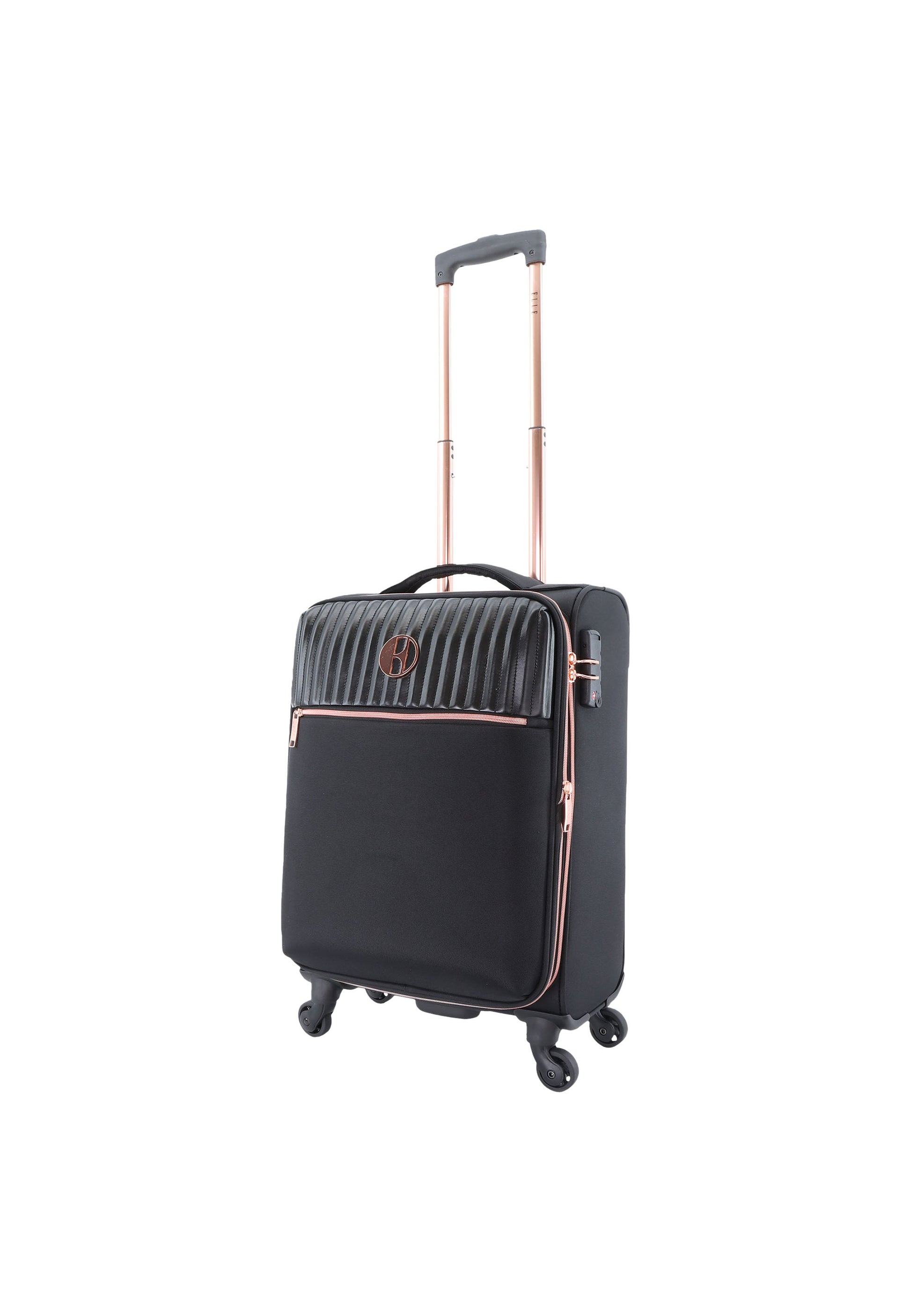 ELLE - Giant Handgepäck Weichschalenkoffer / Trolley / Reisekoffer - 55 cm - (Small) - Schwarz