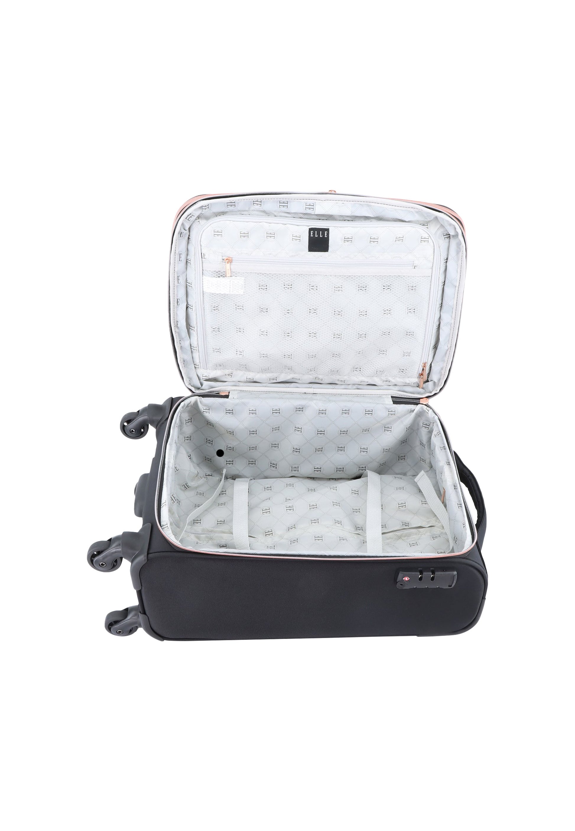 ELLE - Giant Handgepäck Weichschalenkoffer / Trolley / Reisekoffer - 55 cm - (Small) - Schwarz