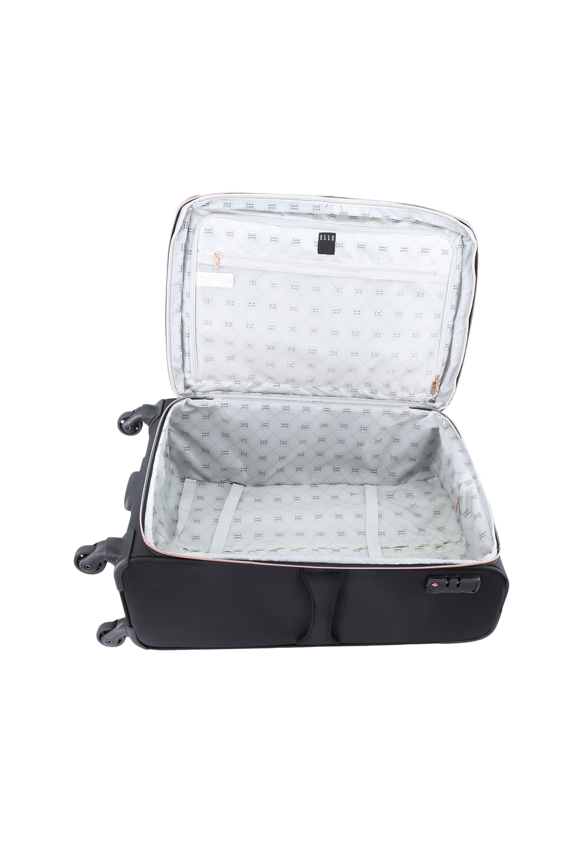 ELLE - Giant Weichschalenkoffer / Trolley / Reisekoffer - 65 cm - (Medium) - Schwarz