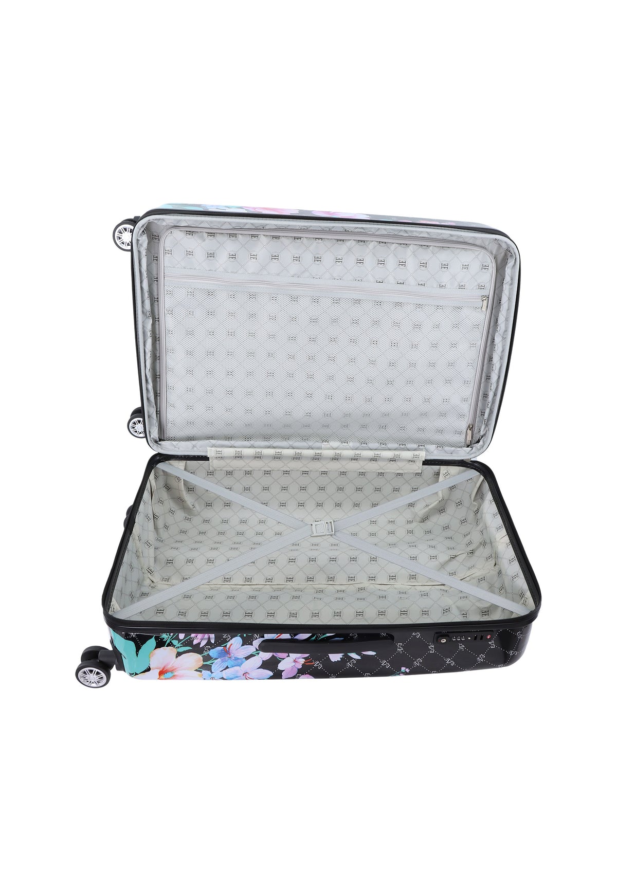 ELLE - Bouquet Hartschalen-Kofferset / Trolley-Set / Reisekofferset - (S/M/L) Schwarz