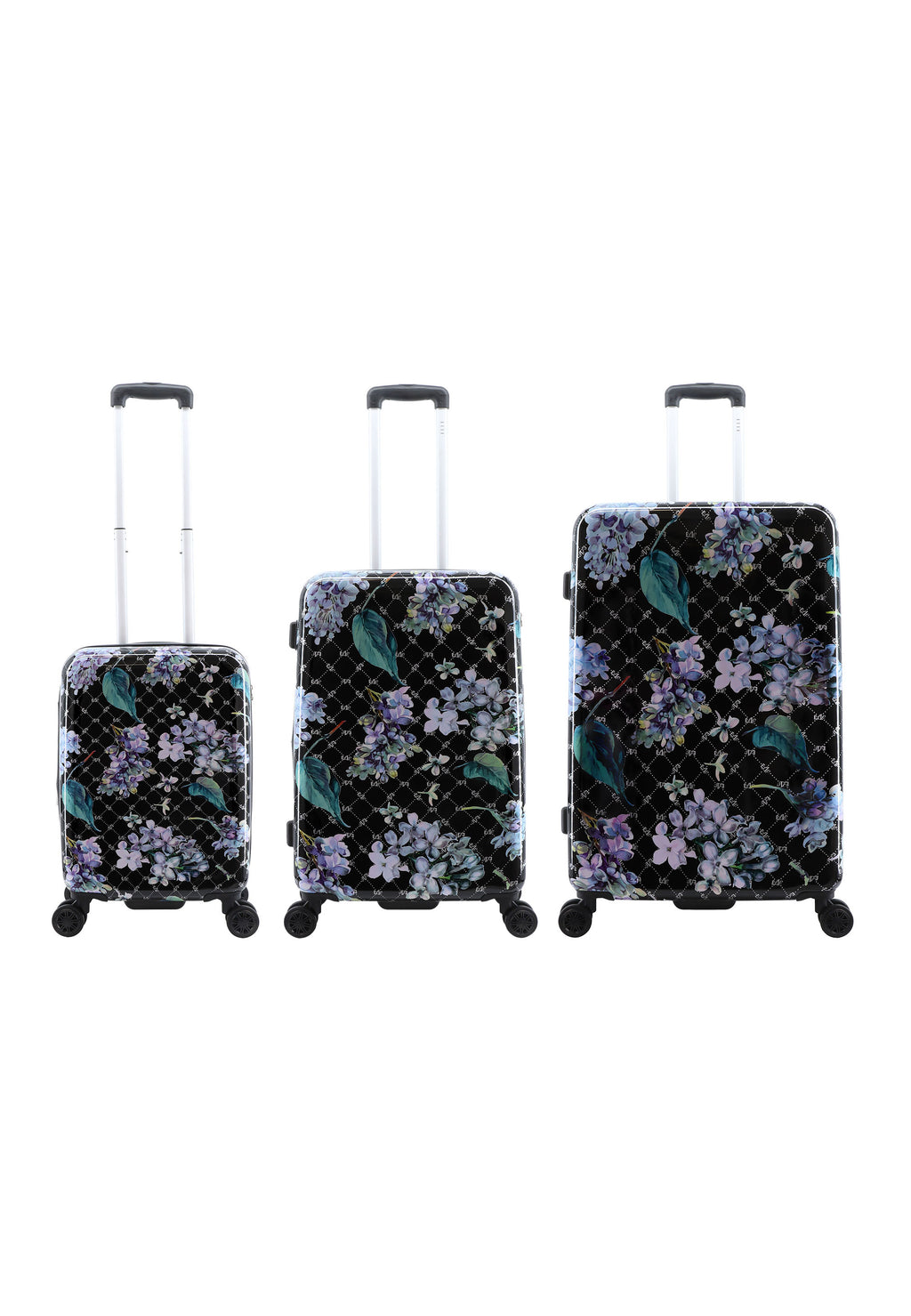 ELLE Floret Hartschalen-Kofferset / Trolley-Set / Reisekofferset - (S/M/L) Schwarz