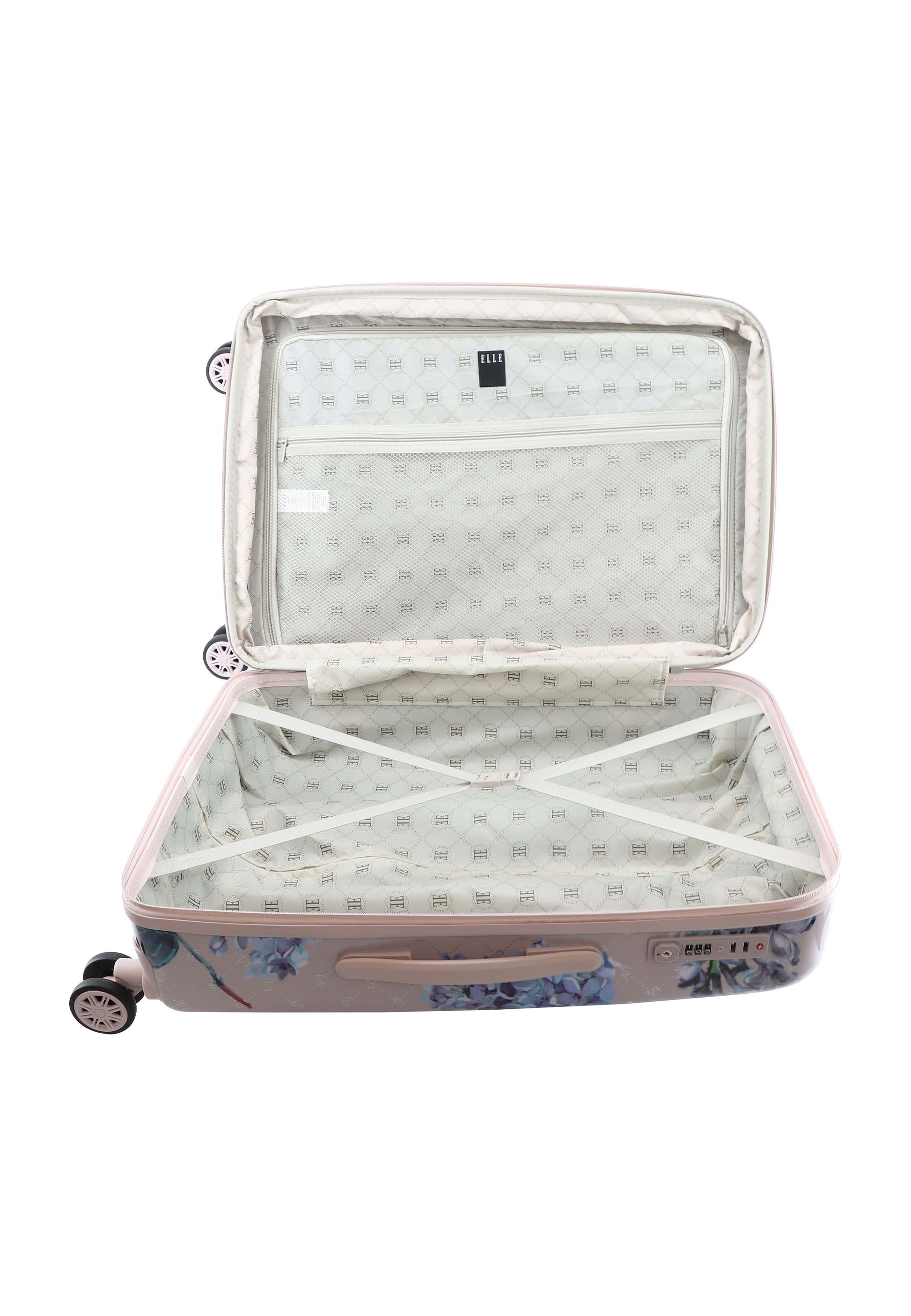ELLE - Floret Hartschalenkoffer / Trolley / Reisekoffer - 68 cm - (Medium) - Lila