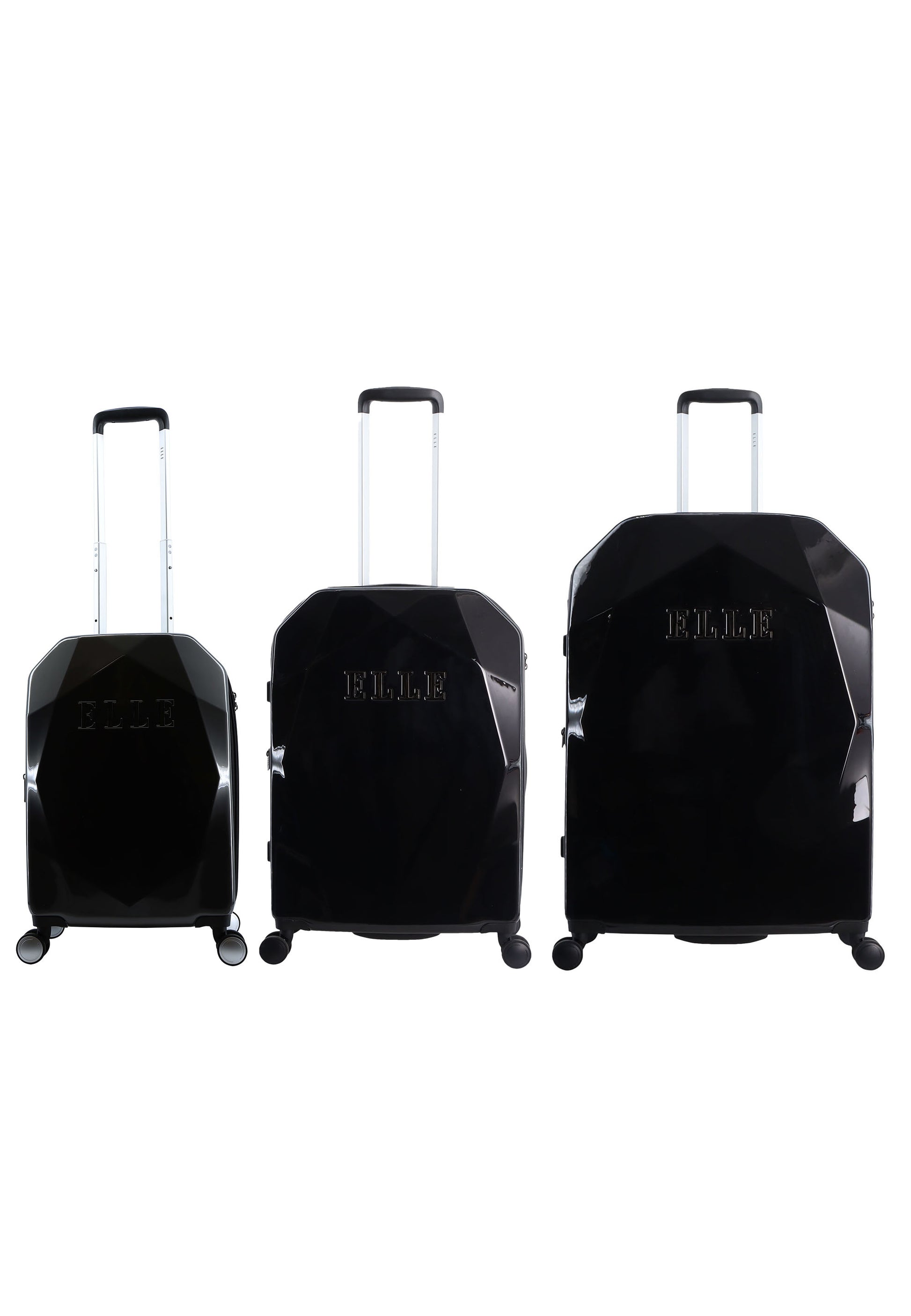 ELLE - Diamond Hartschalen-Kofferset / Trolley-Set / Reisekofferset - (S/M/L) - Anthrazit