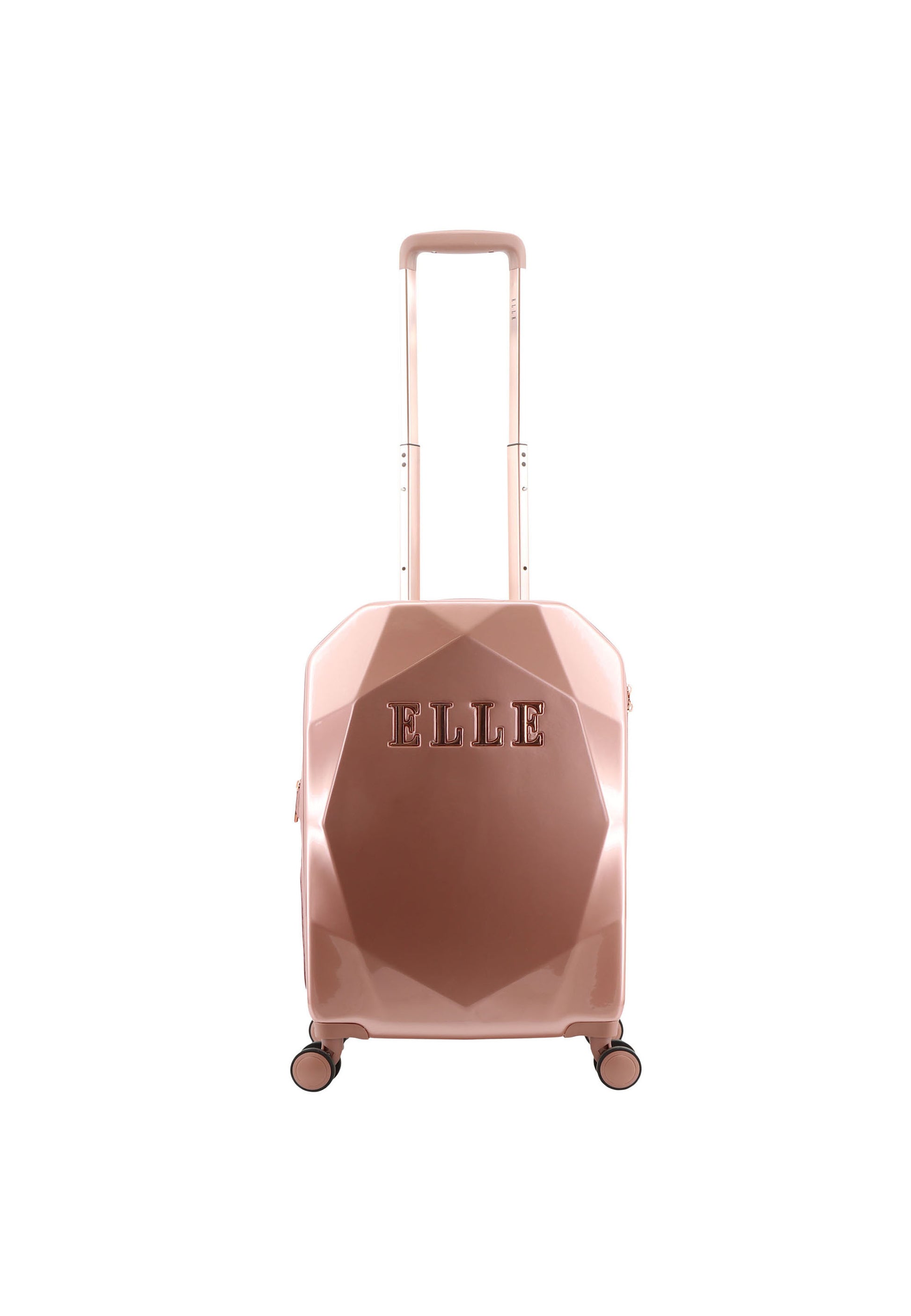 ELLE - Diamond Hartschalen-Kofferset / Trolley-Set / Reisekofferset - (S/M/L) - Roségold