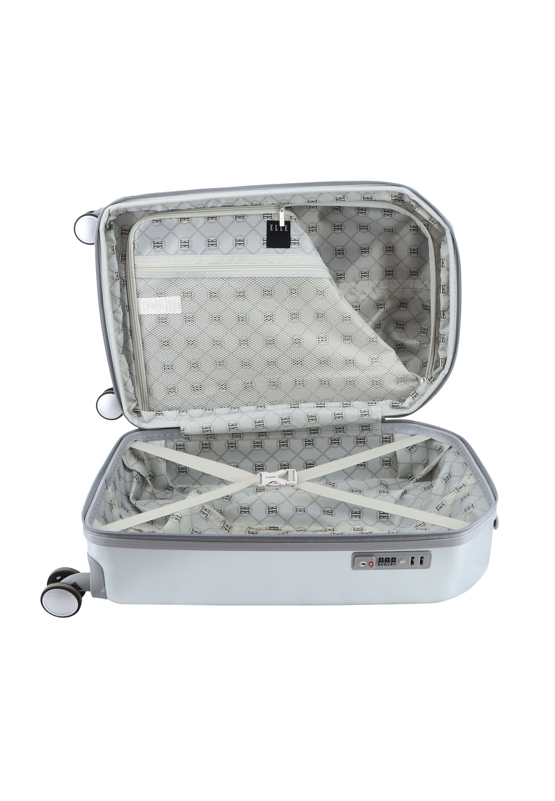 ELLE - Diamond Handgepäck Hartschalenkoffer / Trolley / Reisekoffer - 55 cm - (Small) - Silber