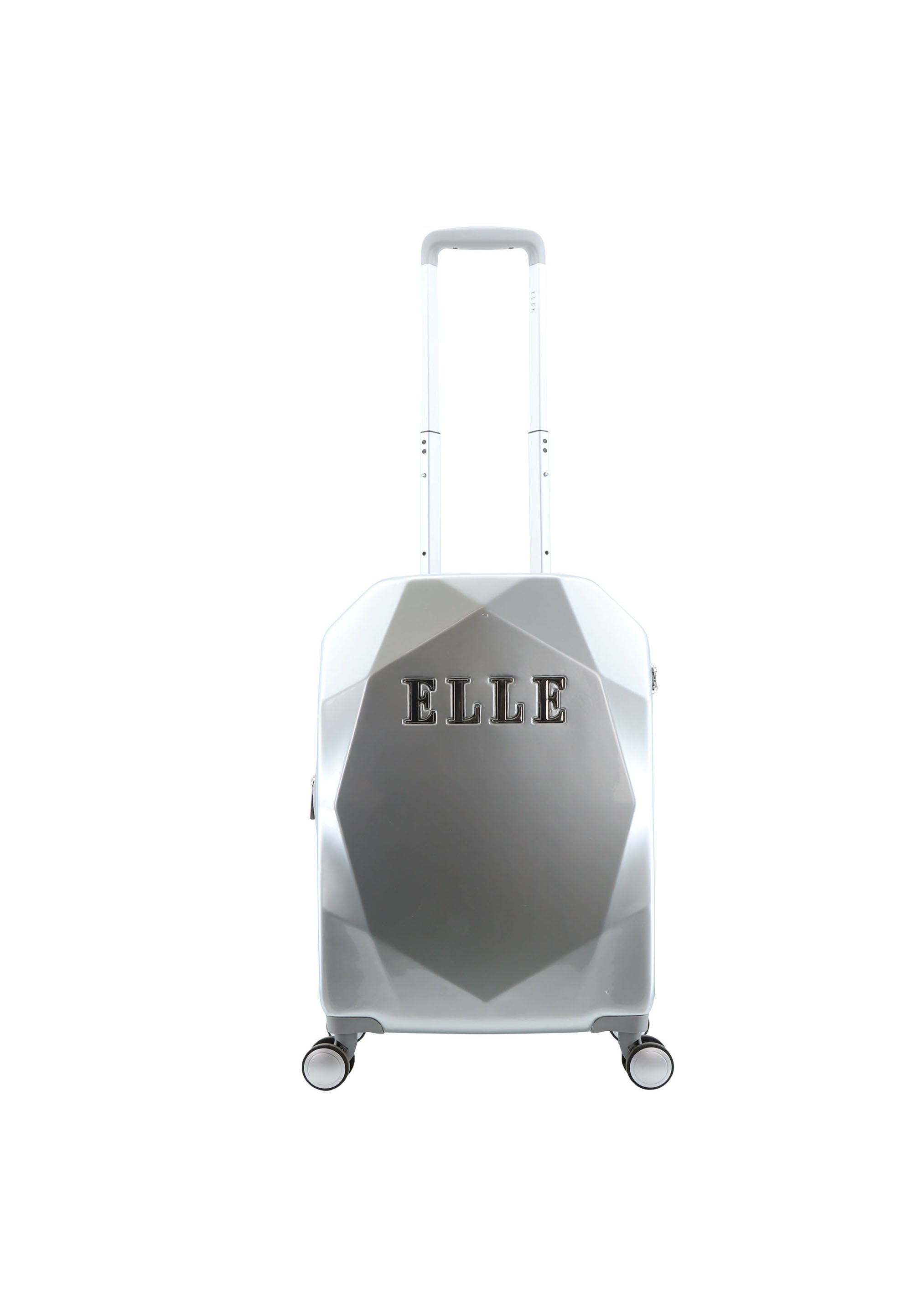 ELLE - Diamond Hartschalen-Kofferset / Trolley-Set / Reisekofferset - (S/M/L) - Silber