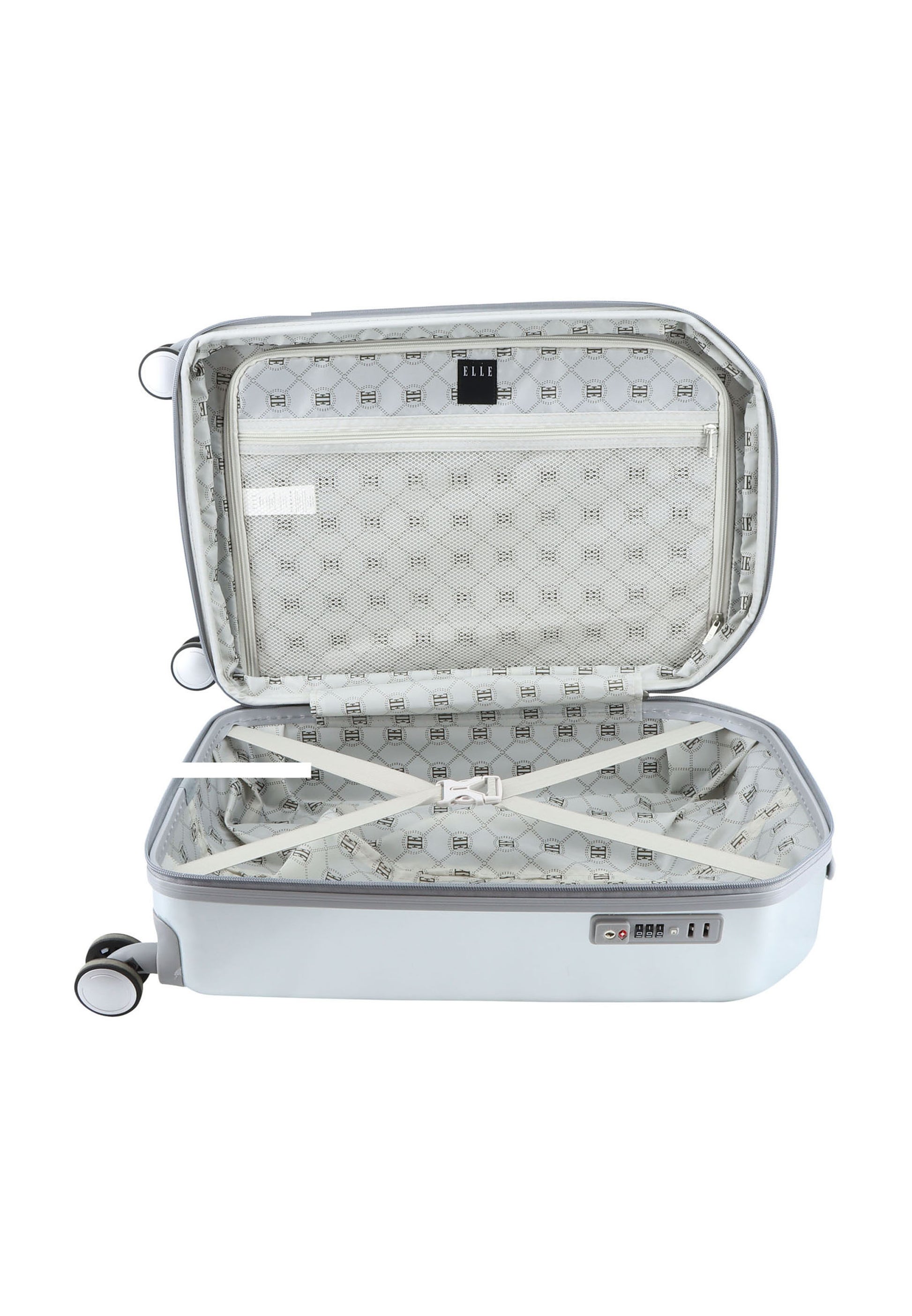 ELLE - Diamond Handgepäck Hartschalenkoffer / Trolley / Reisekoffer - 55 cm - (Small) - Silber