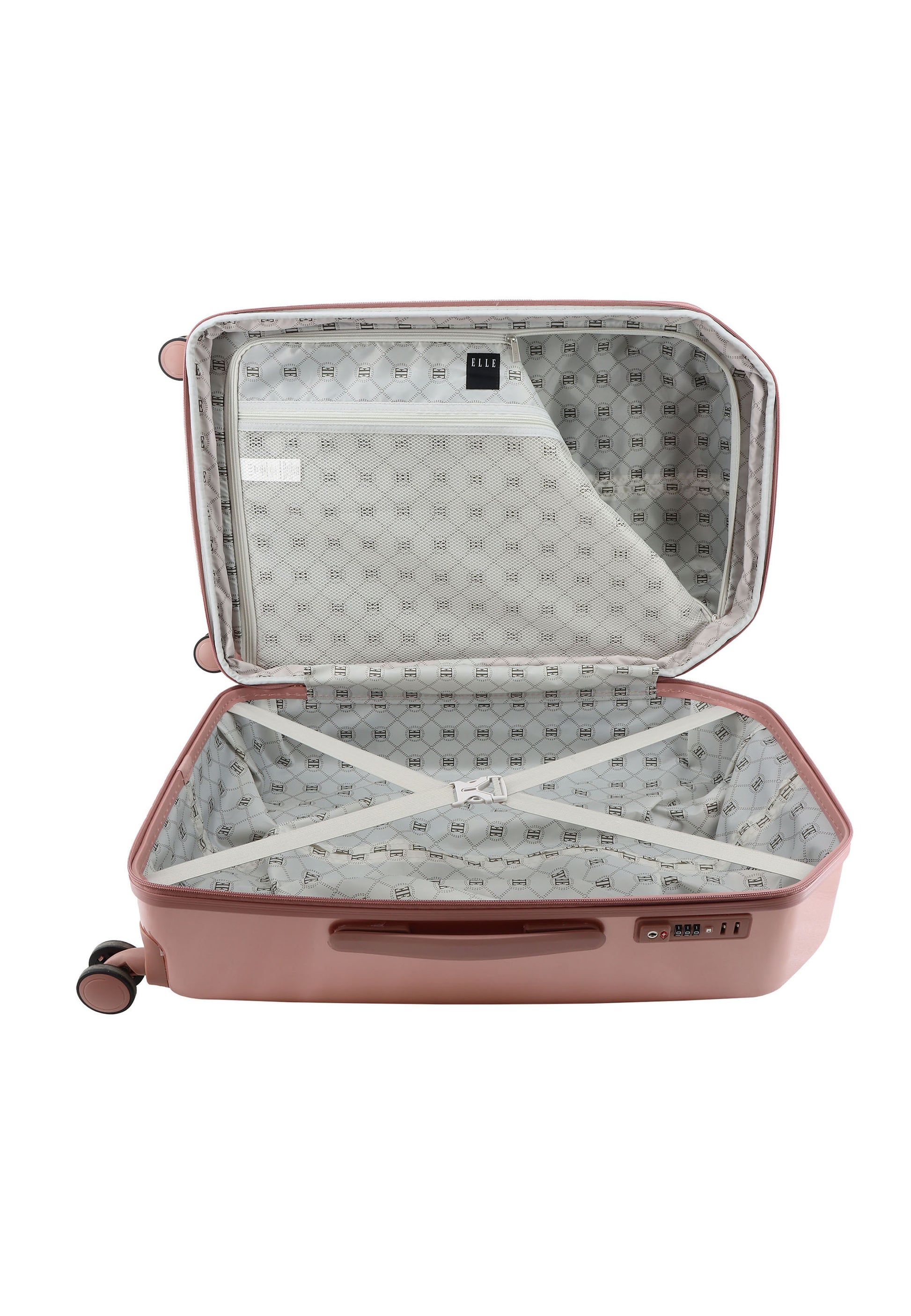 ELLE - Diamond Hartschalenkoffer / Trolley / Reisekoffer - 67 cm - (Medium) - Roségold