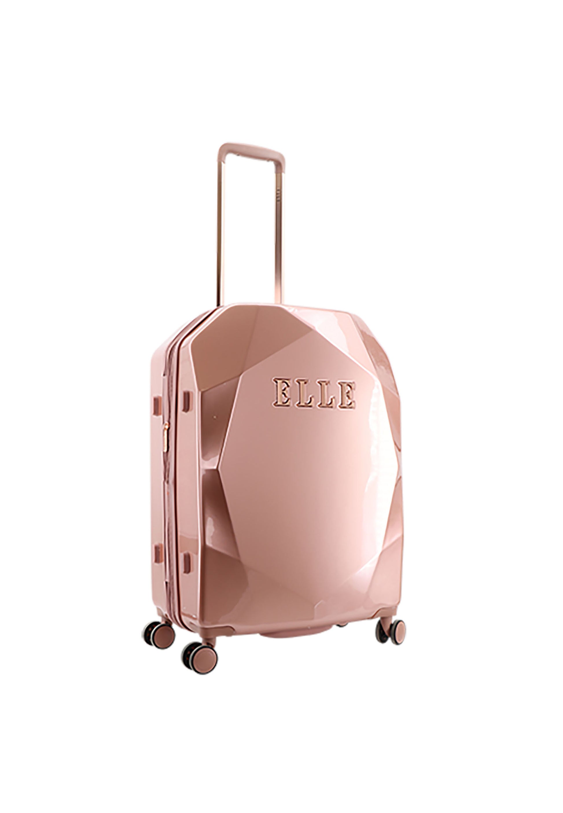ELLE - Diamond Hartschalenkoffer / Trolley / Reisekoffer - 67 cm - (Medium) - Roségold
